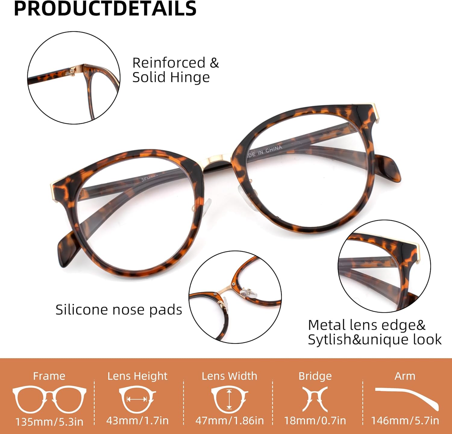 3 Pack Progressive Reading Glasses for Women Men Round Frame Multifocal Readers Fashion Metal Gasket Multi-Focus Glasses(Multicolor, +3.00) - Image 4