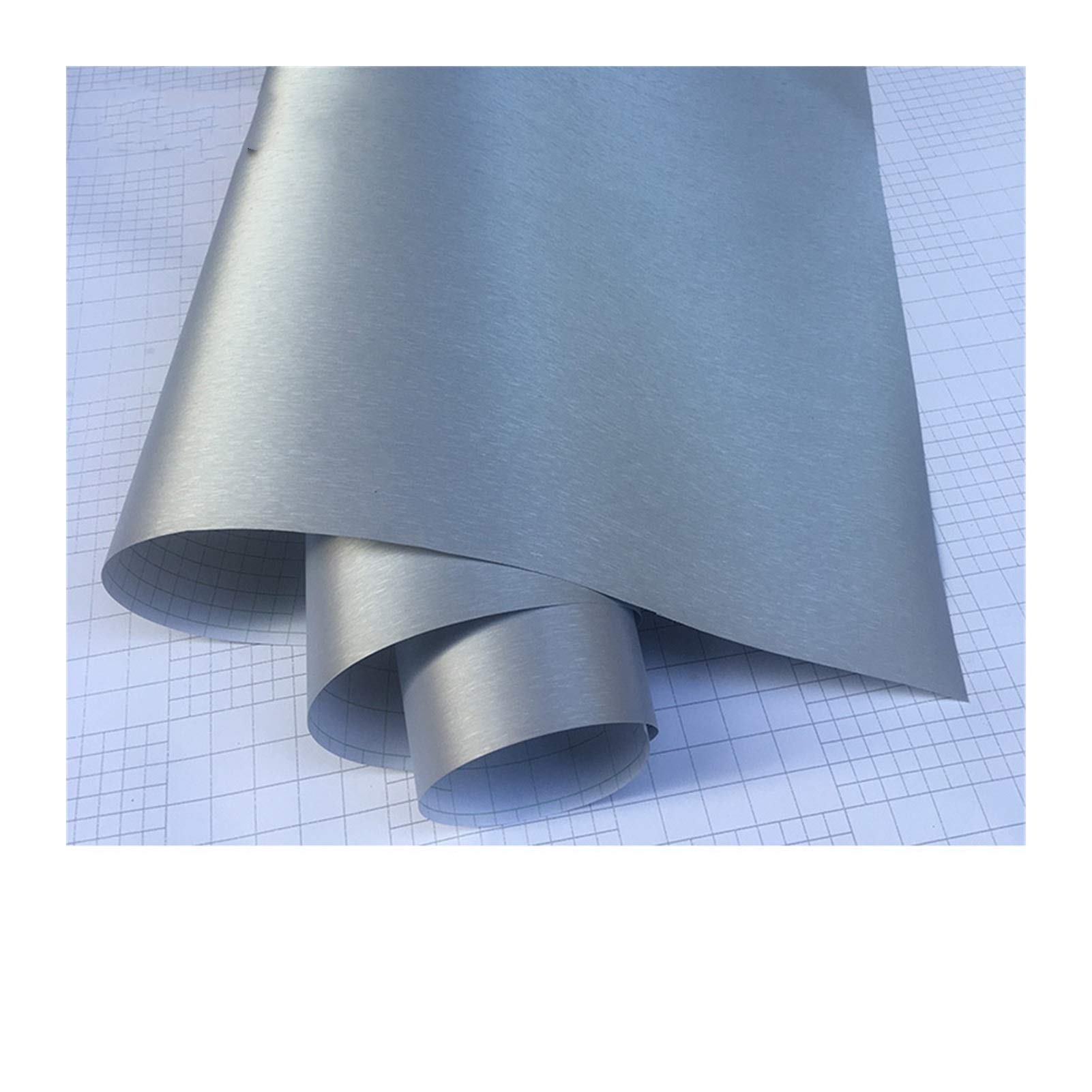 Auto Folie,Auto Folierung 50cm * 1/2/3/4/5 m Car Styling Matte Brushed Auto Kunststoff-Verpackungs-Vinylfilm-Motorrad-Auto-Aufkleber-Abziehbild(Silver,50cm x500cm)
