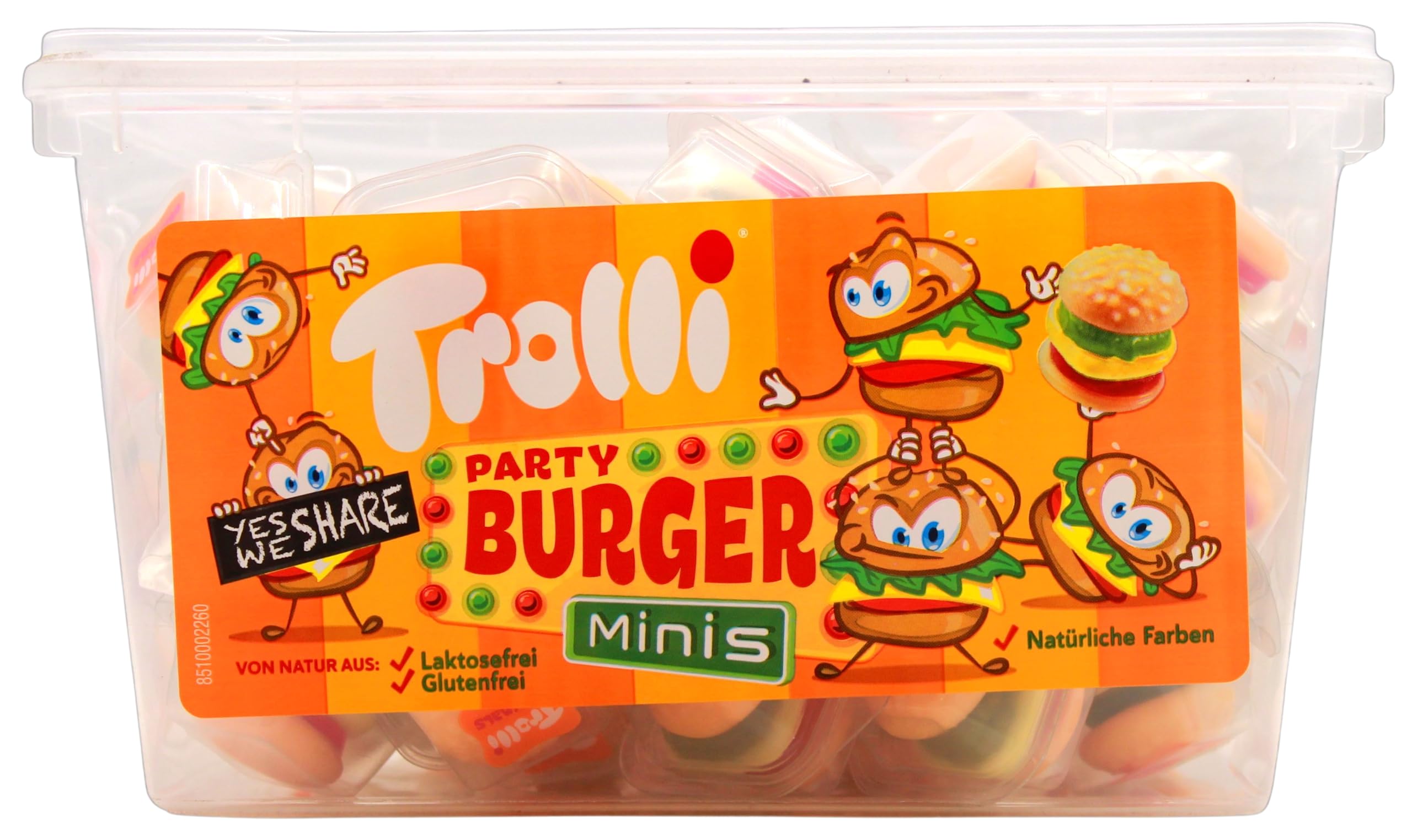 Trolli Party Burger minis Schaumzuckerbonbon, 3er Pack (3 x 600g)