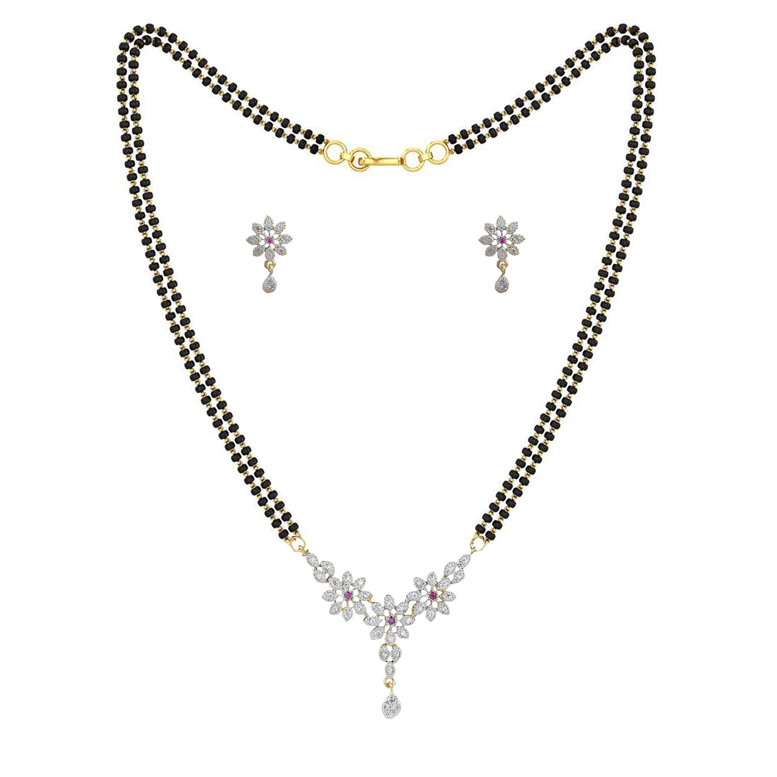 Sitashi Gold Plated Ad, American Diamond Mangalsutra Set For Women (B07QYVLJX2) Amazon Price History, Amazon Price Tracker