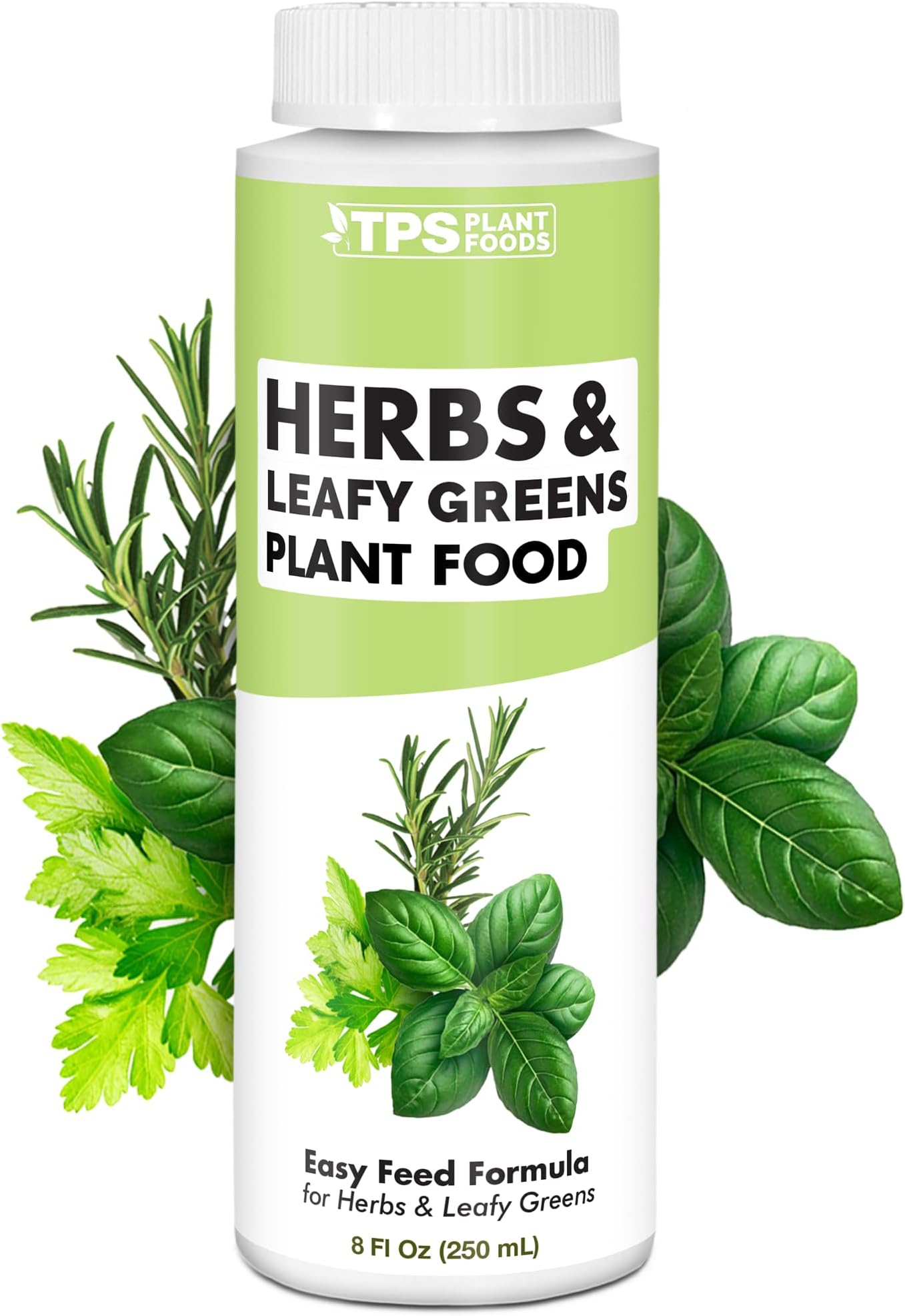Herb Plant Food for All Edible Herbs, Leafy Greens and Veggies, Liquid Houseplant Fertilizer 8 oz (250mL)