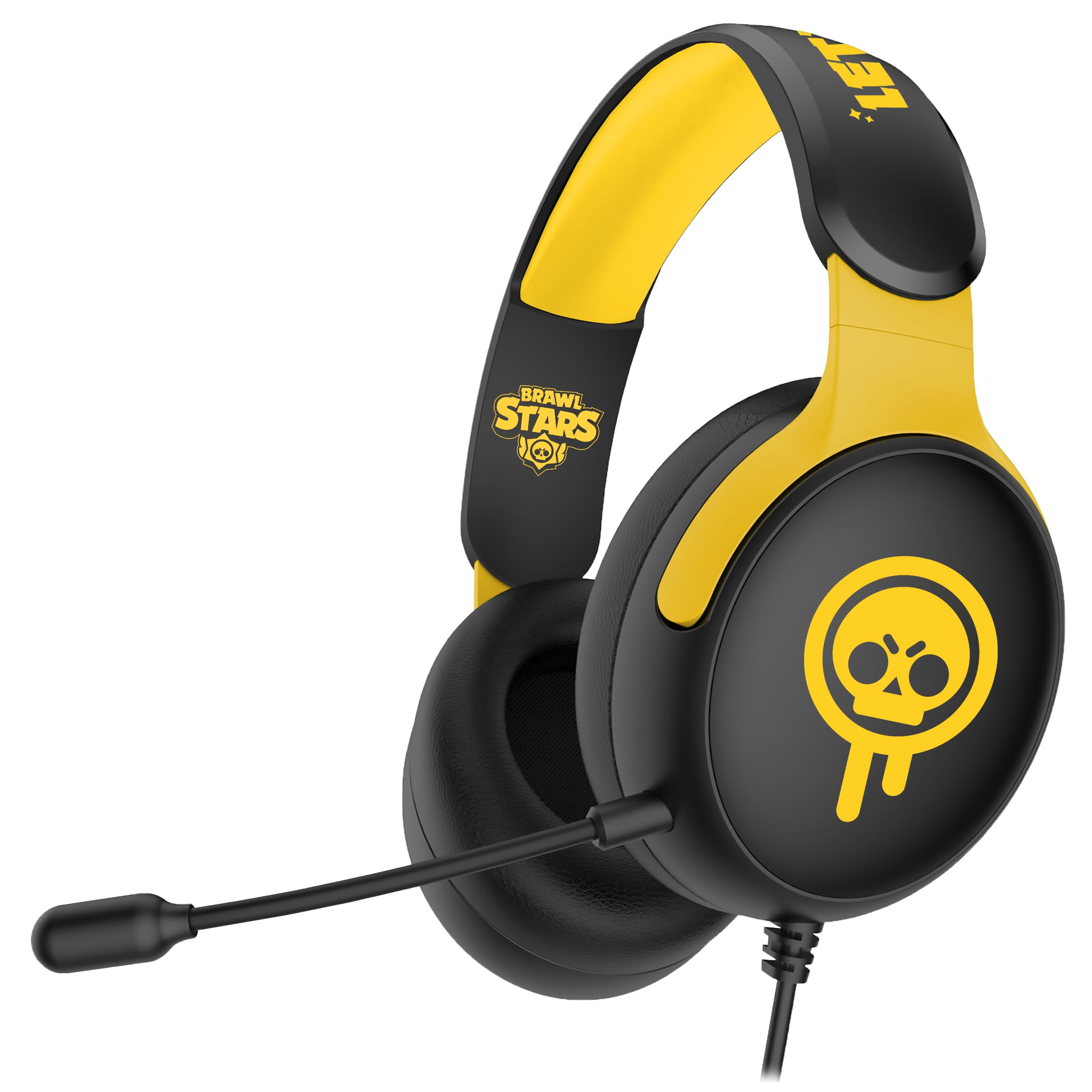 Subsonic - Auriculares con Cable para Juegos Brawl Stars - Drippy Skull - con Micrófono. Auriculares Estéreo para Juegos Compatibles con Consolas, PC, Tabletas y Smartphones - y Amarillo