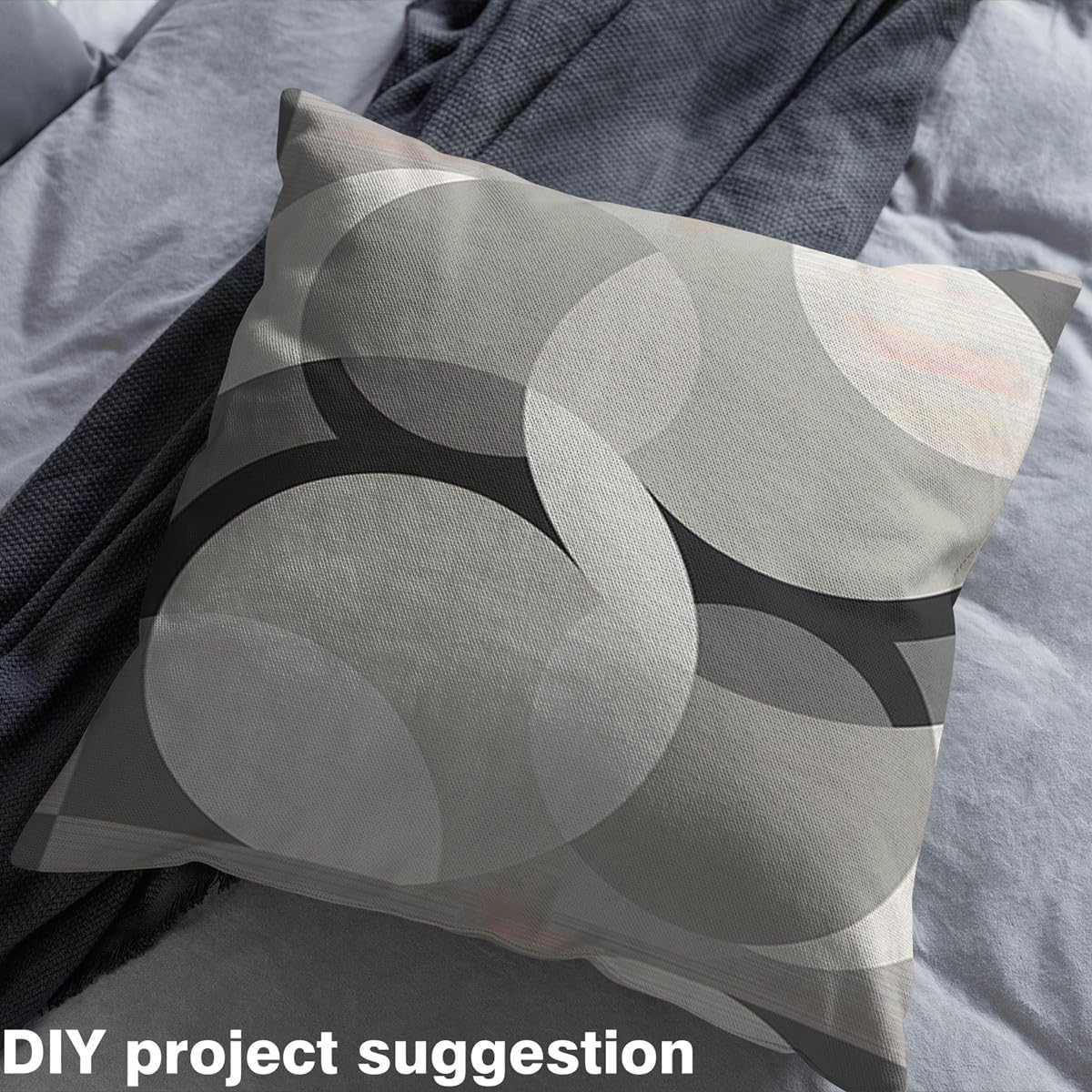 Erosebridal Fabric by The Yard for Chairs,Geometric Circle Pattern Waterproof Fabric for Kids Children,Modern Abstract Art Exotic Craft Patchwork Upholstery Decor,3 Yards,Beige Black Grey