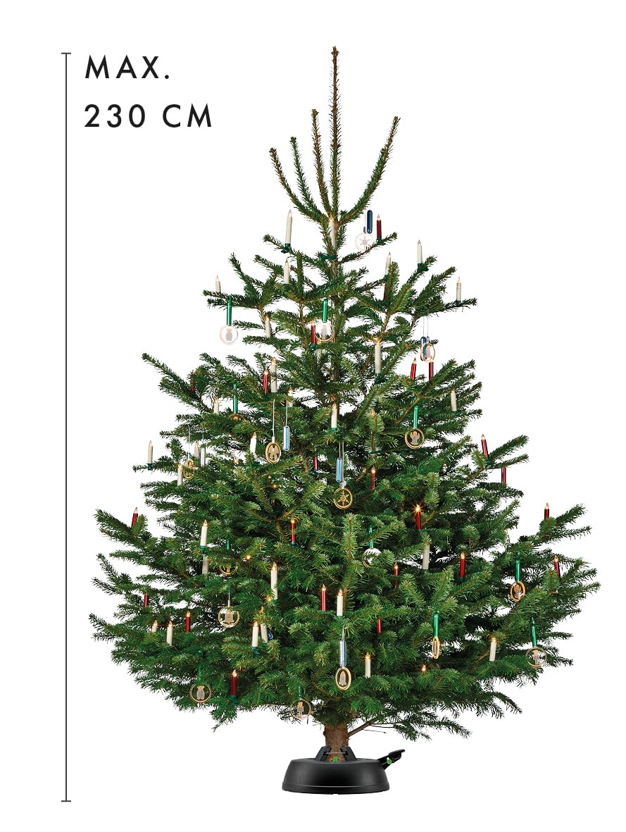 KRINNER® Recycling Weihnachtsbaum Christbaumständer Green Line S Schwarz 34cm inkl. Fußpedal- und Einseiltechnik für Baumhöhe bis 2,2m & 3l Wassertank Made IN Germany 94119