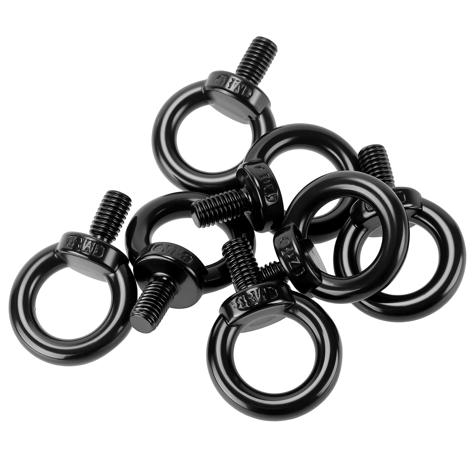 16 Piezas Tornillos de Ojo M8 x 15mm Acero Inoxidable Negro para Fijación Suspensión Colgar Industria Taller