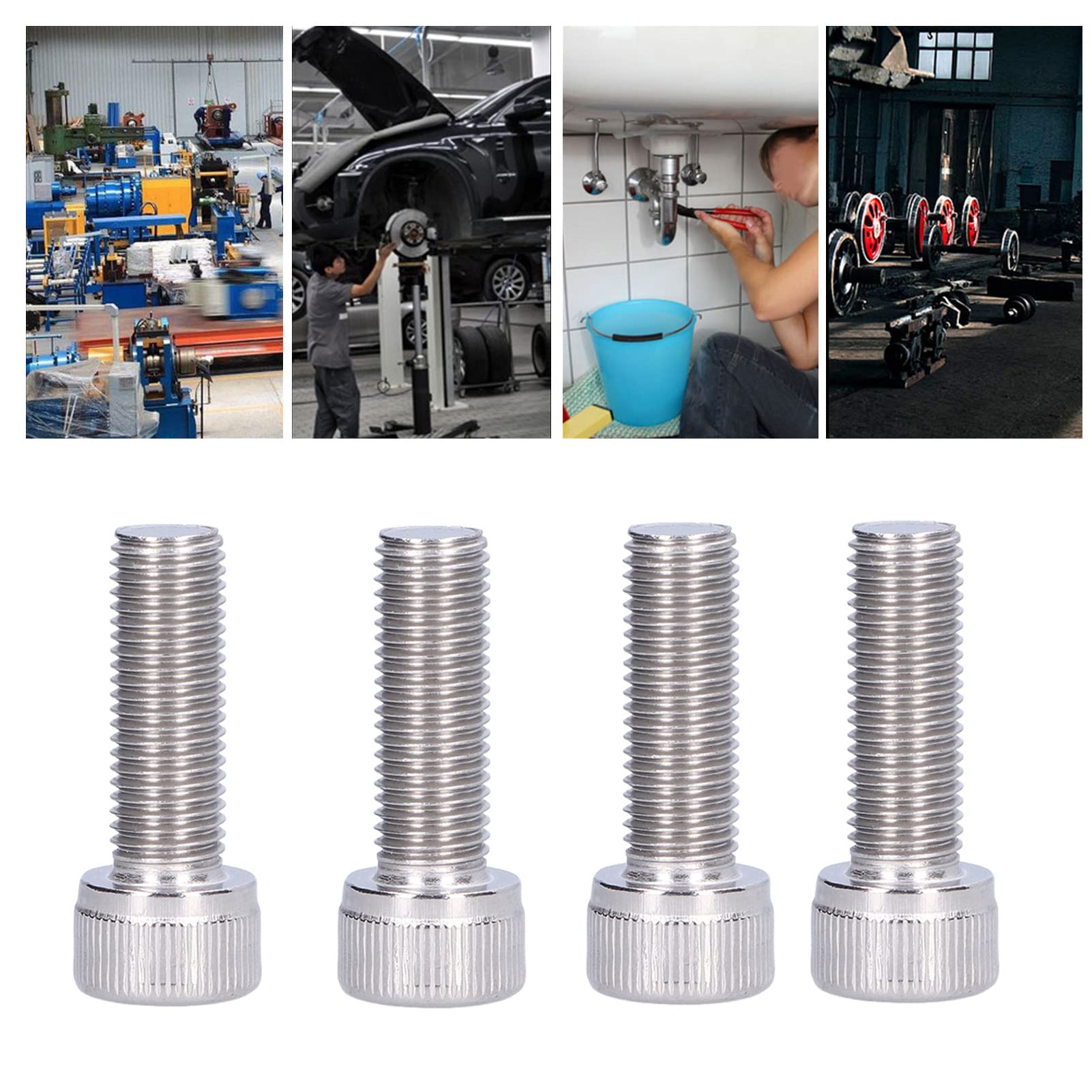 Lot De 4 écrous Hexagonaux Inox M10 X 1,25 – Filetage Fin à Gauche, Métrique