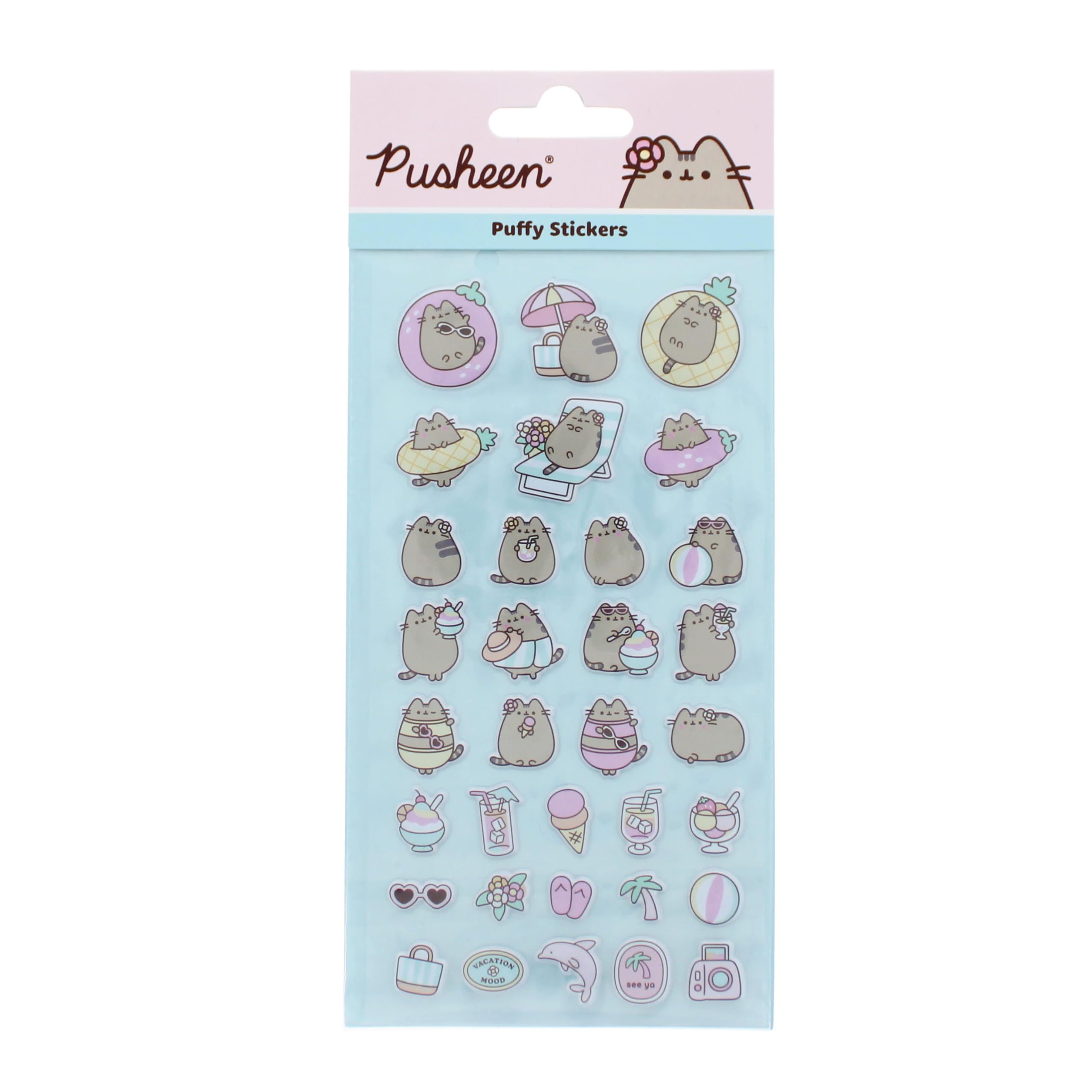 Pusheen Puffy Stickers | 37 Kawaii Stickers for Planners, Scrapbooks & Crafts | Fun Accessories for Kids | Pusheen Stationery & Gifts