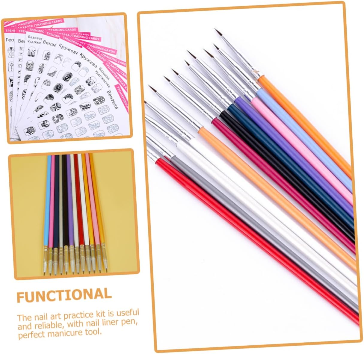 1set Nail Art Drawing Template Liner Pen Practice Book for Nail Artists