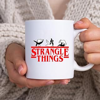 Funny MMA BJJ Strangle Things Brazilian Jiu Jitsu Gi Gift Mug, Tea Mug, Tea Cup, Coffee Cup