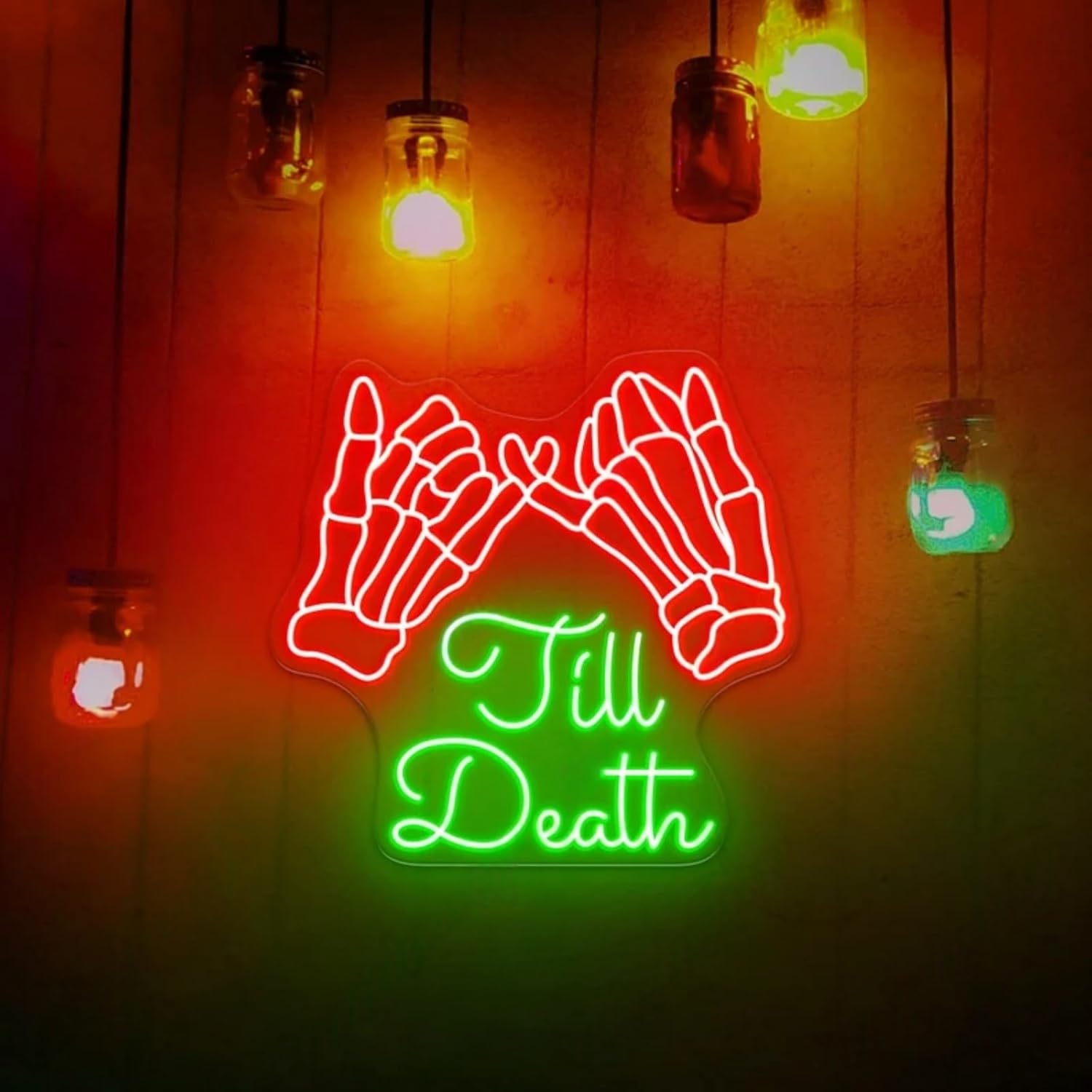 Til Death Neon Sign, Wedding Neon Light, Custom Til We Are Ghost Neon Light, Gothic home decor, Wedding Backdrop Decor, Valentine Gift, Love Neon Sign for Engagement Wall Decor, Outdoor decoration