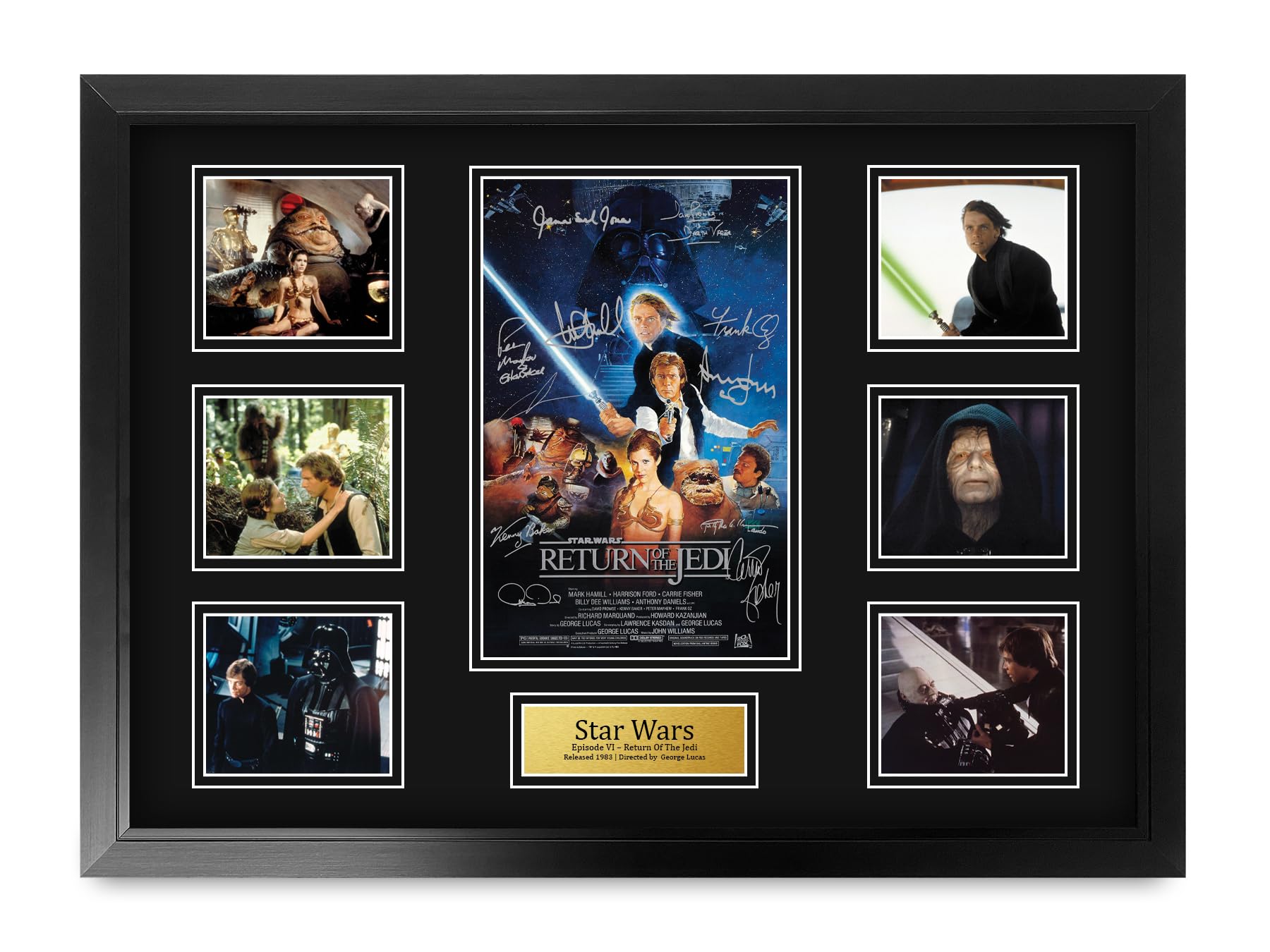 HWC Trading Return Of The Jedi Geschenke Geducktes Signiertes Autogramm Foto für Fans von Film Memorabilien - A2 Gerahmt