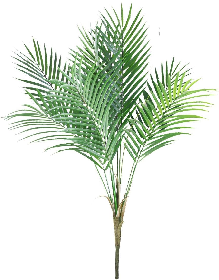 Bird Fiy Artificial Plants Palm Tree Faux Palm Leaves Greenery Tropical Palm Green Plastic Plant Leaf for Jungle Party Decorations Outdoor Decor / 33.5"