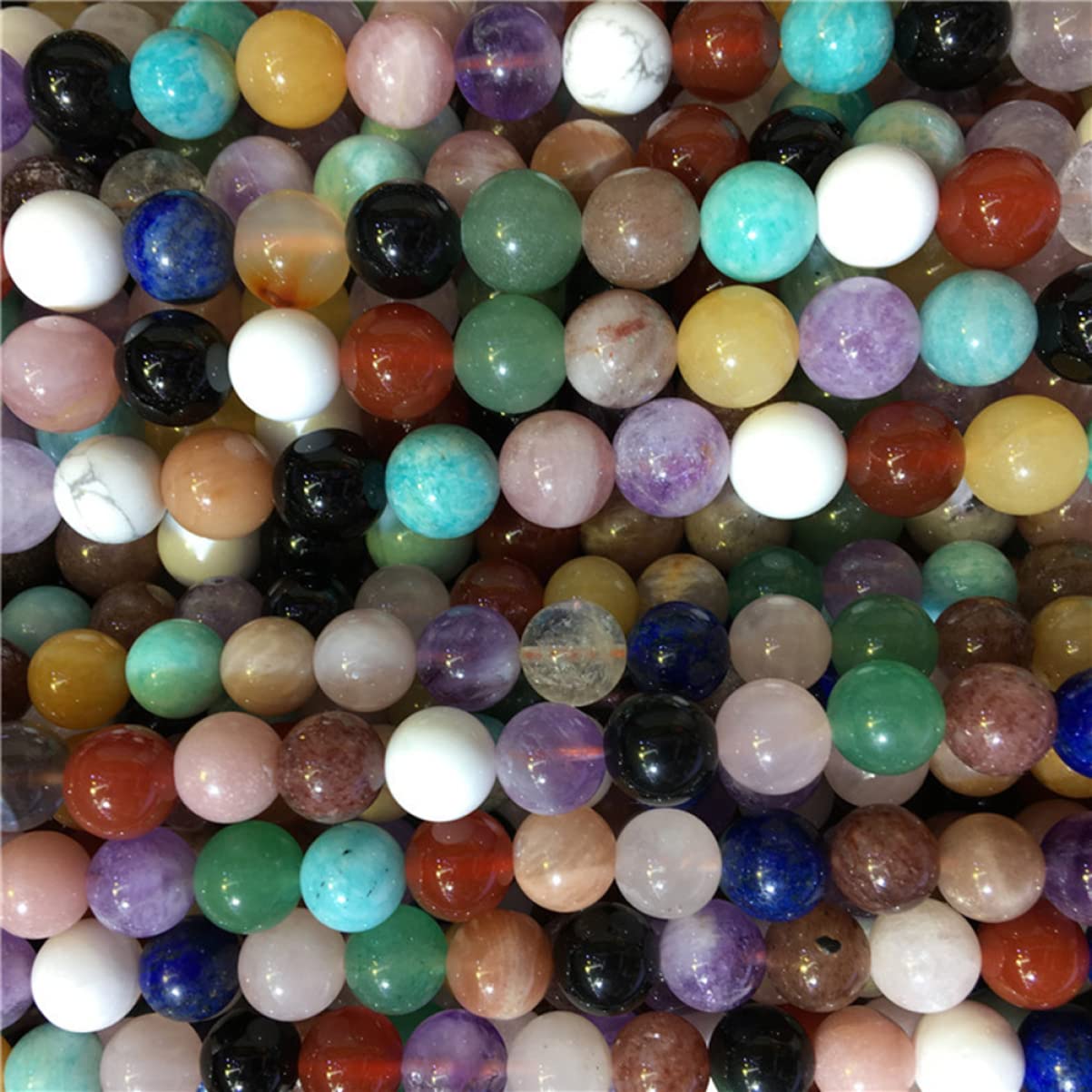 Lurrose 300pezzi Natural Stone Round Beads Di Perline Fatte Mano Per Bracciali e Collane Materiale Pietra Naturale Accessori Per Gioielli