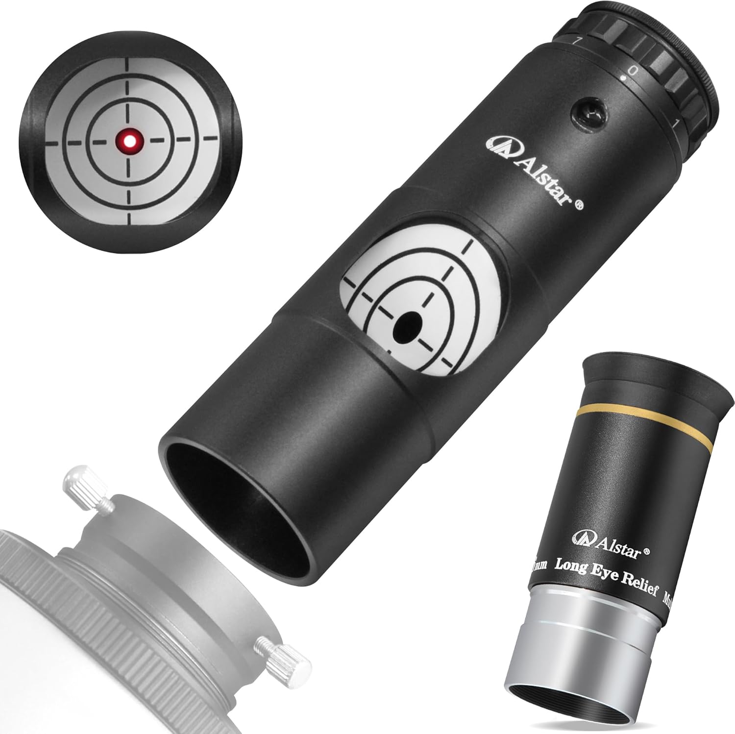 Alstar 1.25 inch 6mm 66-Degree Telescope Eyepiece - Bundle with - 1.25 inch Red Laser Collimator