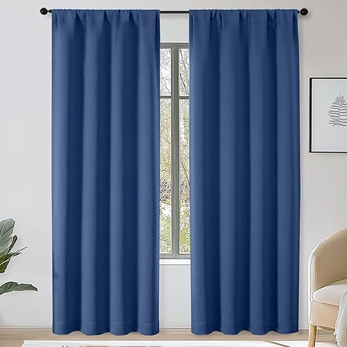 Miniatura 120 de OWENIE Sally Ever Green Cortinas Opacas para Dormitorio Sala de Estar 63 Pulgadas de Largo Juego de 2 Paneles, Aislamiento Térmico Ahorro de Energía