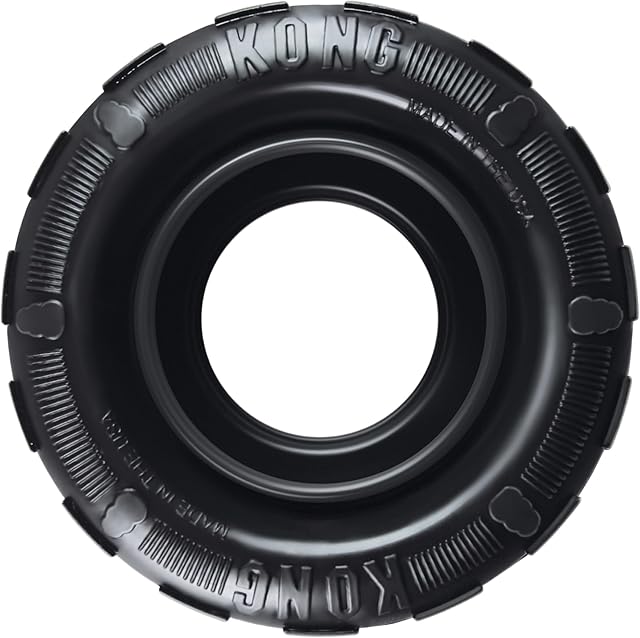 KONG Pneus - Jouet en caoutchouc durable et distributeur de gâteries pour les mangeoires électriques - Pour chiens moyens/grands