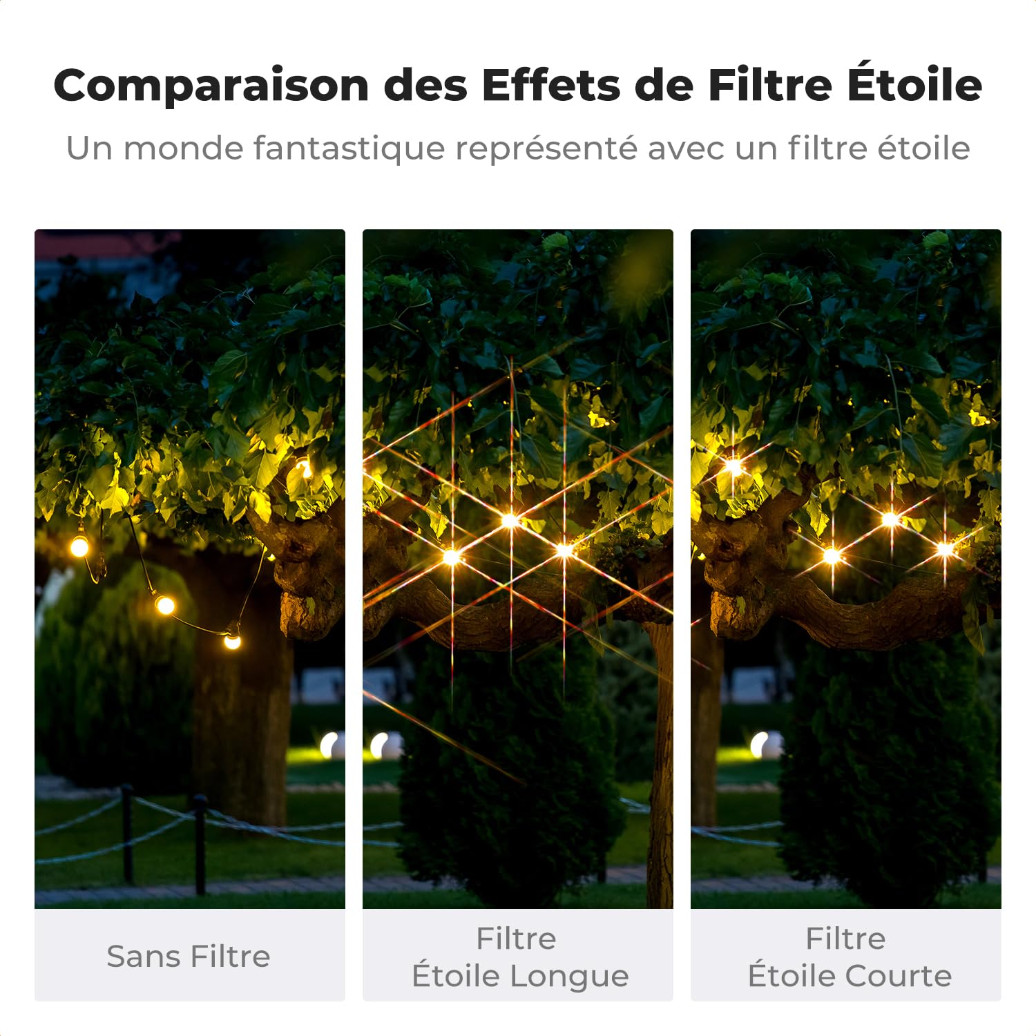 K&F CONCEPT Filtre Étoile 6 Points 67mm Effet Star Court et 3 Chiffon