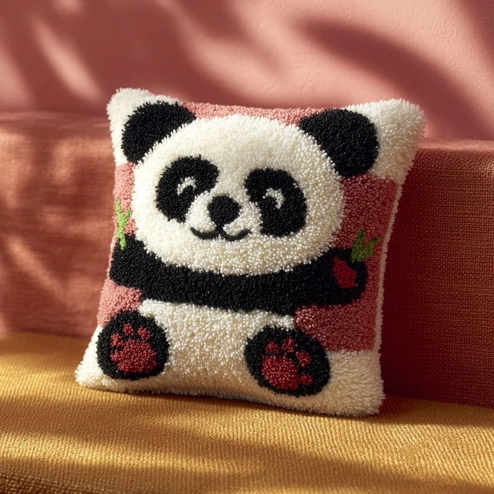 AxiangziK Latch Hook Pillow Kit for Adults,Cute Panda