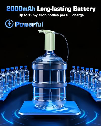 Miniatura 5 de Dispensador eléctrico de botella de agua para jarra de 3 a 5 galones, dispensador automático de jarra de agua USB-C, bomba de agua sumergible