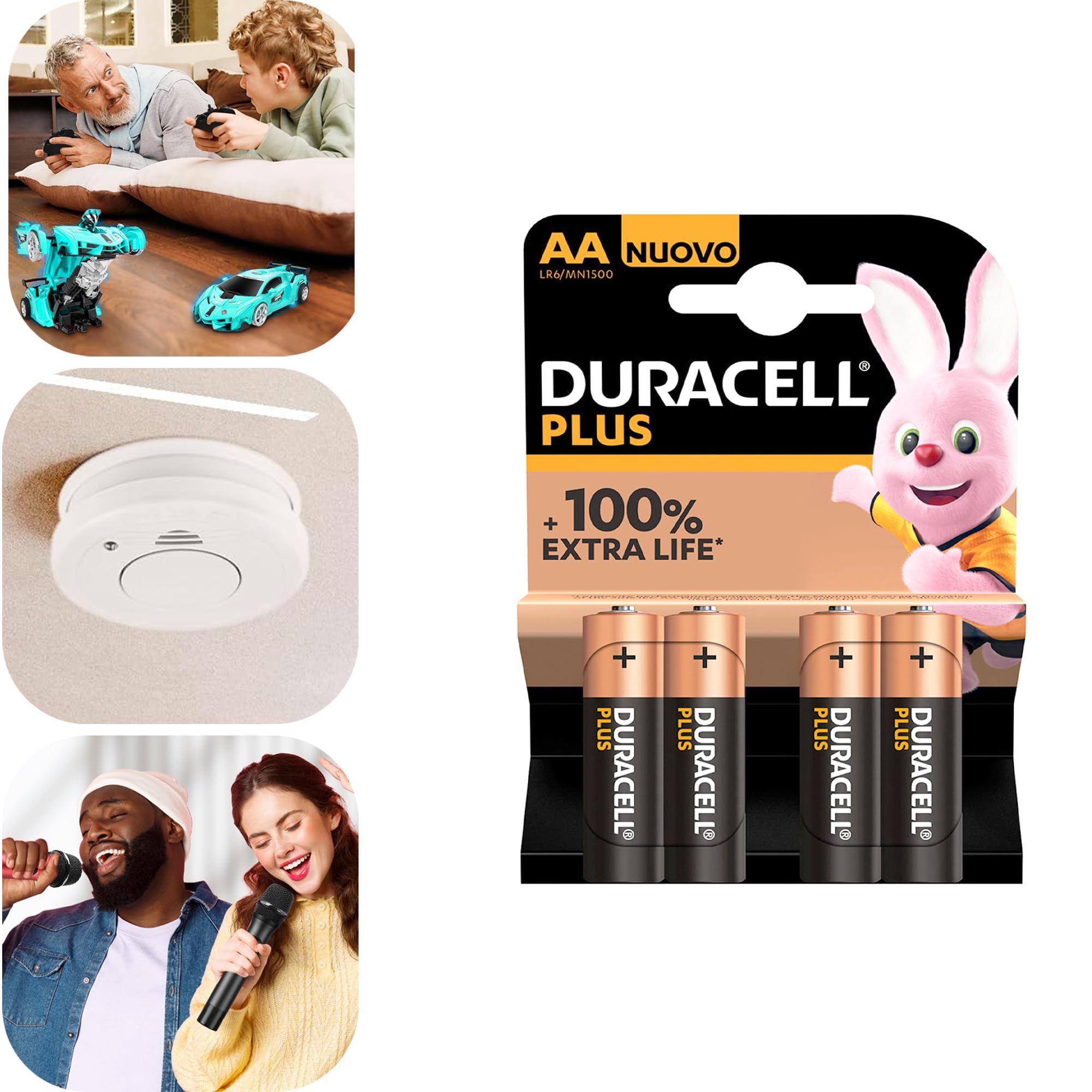 Batterie Stilo AA LR6-10 Confezioni 4 pz. per Telecomandi, Giocattoli, Dispositivi Elettronici e Accessori a Bassa e Media Potenza