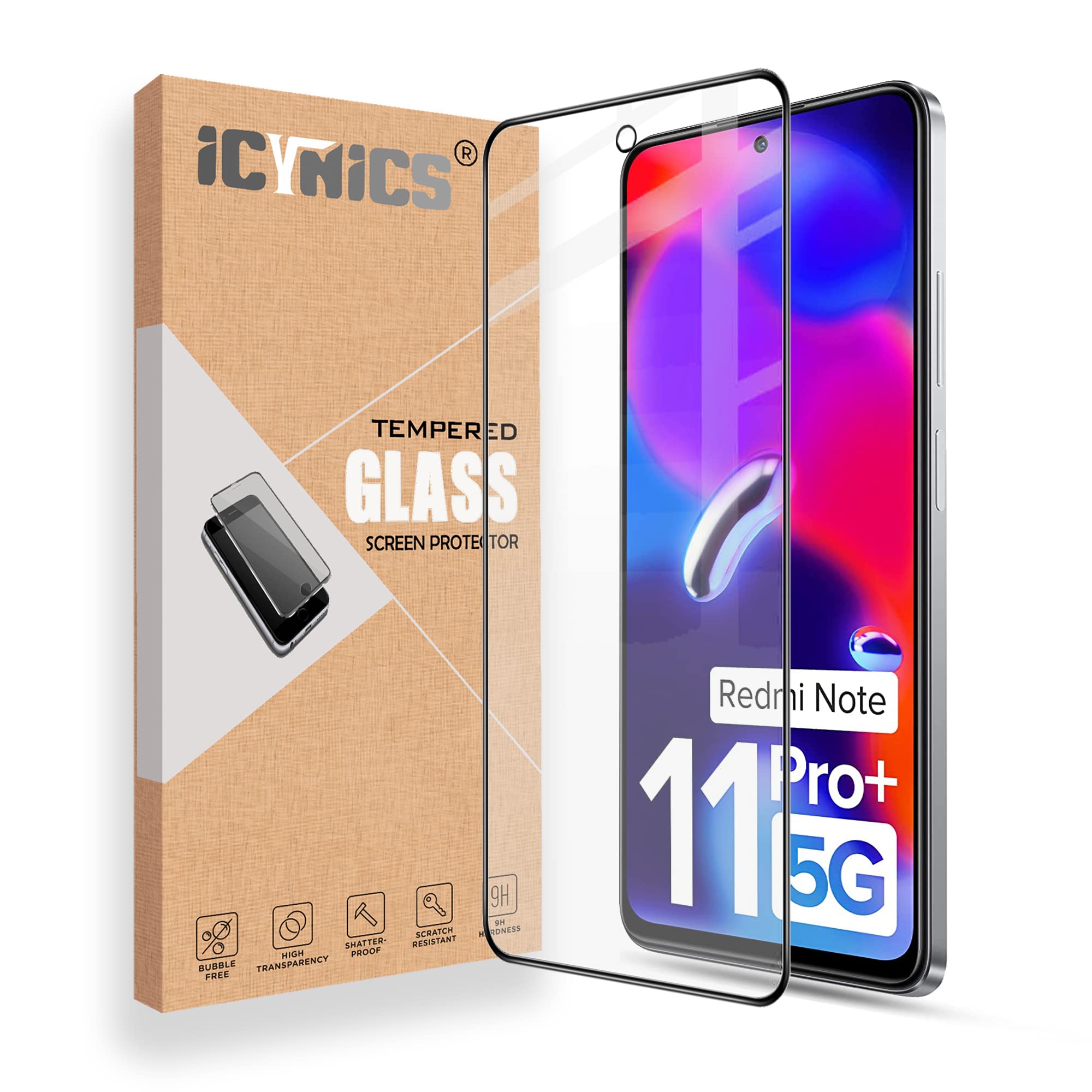 ICYNICS 11D Tempered Glass for Redmi Note 11 Pro Plus 5G Bubble-Free, HD Clear, Anti-Scratch with Edge to Edge Full Screen Coverage & Easy Installation (Pack of 1) (B0BXV6WTNR) Amazon Price History, Amazon Price Tracker