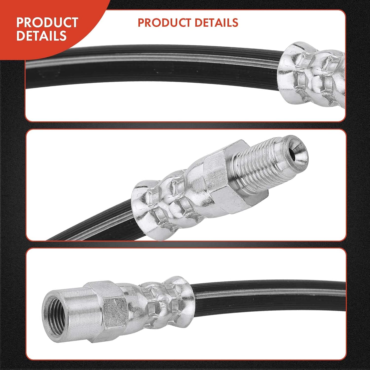 A-Premium Rear Brake Hydraulic Hose Compatible with Mercedes-Benz and Volvo Models - C220, C280, C36/C43 AMG, E300, E320, E420, E500, S320, S350, S420, S500, SL320, S600, V70, S60, S80, XC70,Pack of 2