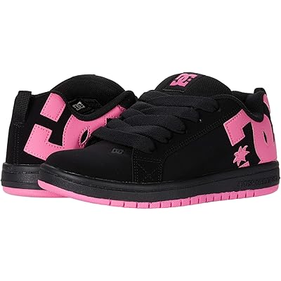 DC Kids Court Graffik (Little Kid/Big Kid) Girls Shoes Black/Pink