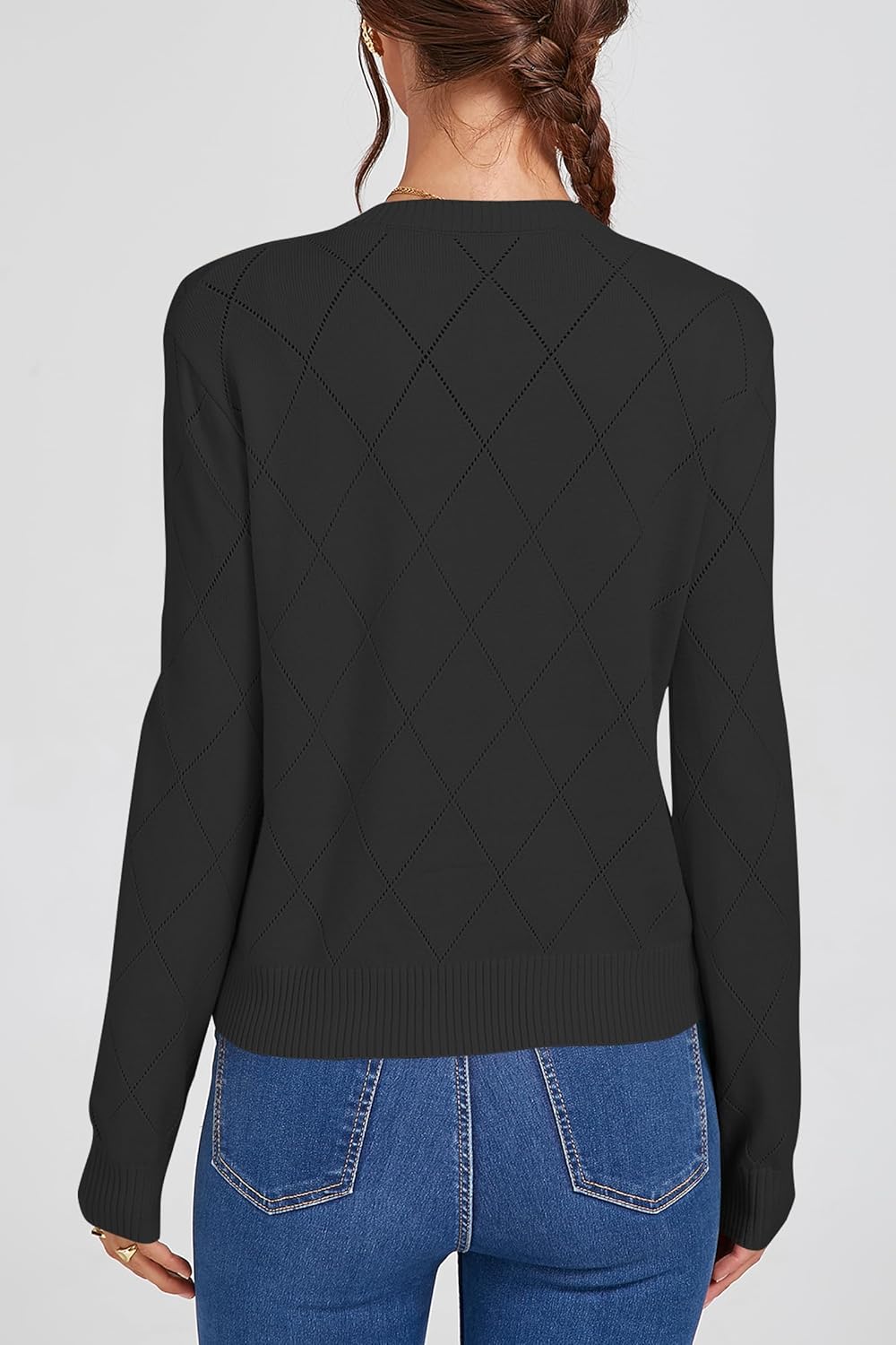 Cakulo Womens Cropped Cardigan Sweaters Lightweight Open Front Knit Cardigans Fall Outfits Fashion Clothes 2025 - Image 3