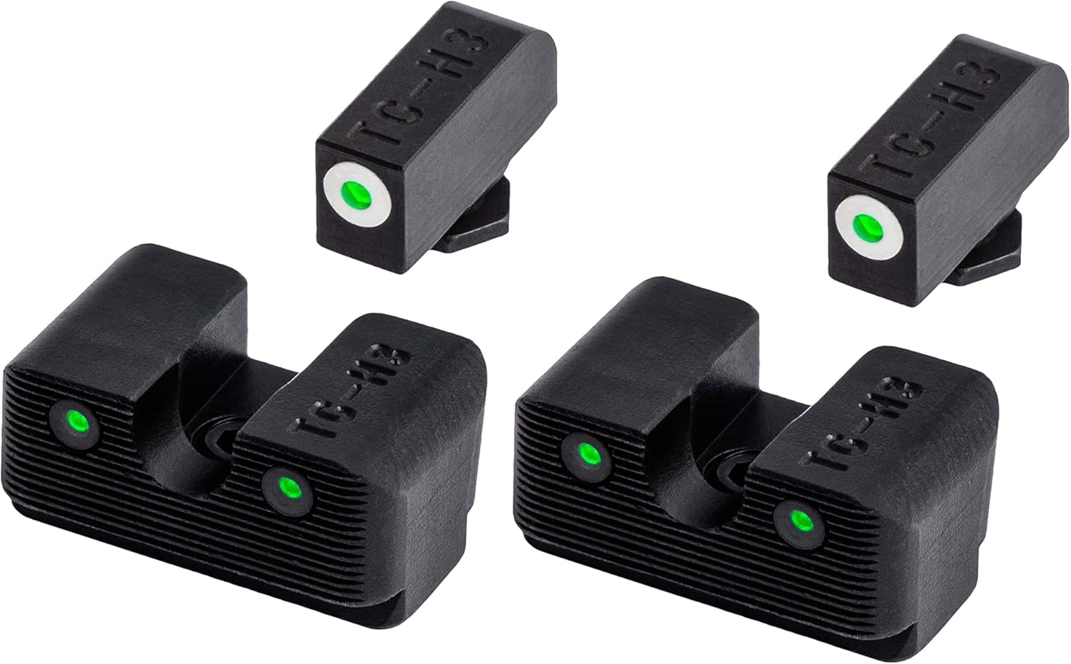 TruGlo TG231G2W Tritium Pro Brite Site High Sight Set with Focus Lock Aiming System for Glock 20, 21, 25, 28, 29, 30 Models (3 Pack)