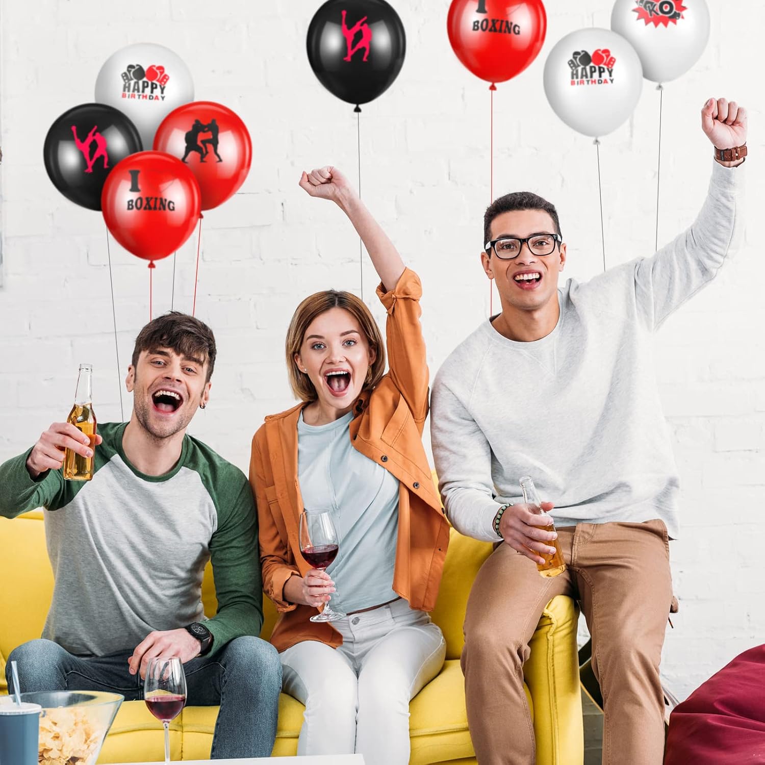 Buy 36 Pack Boxing Latex Balloons Boxing Match Birthday Party Latex