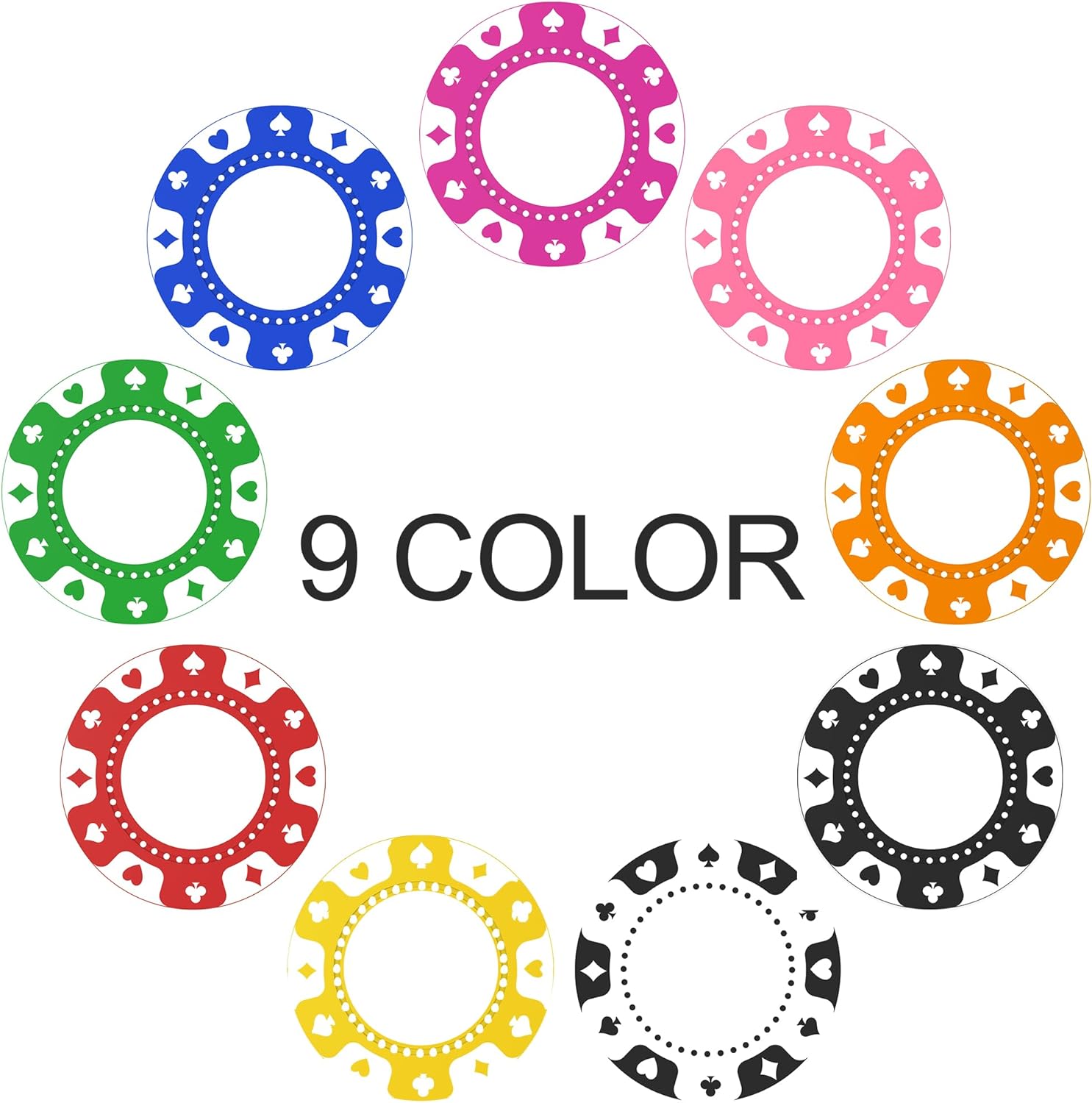 100 Custom Plastic Poker Chips,Double Sided Full Color Print Your Personalized Text and Image, Game Tokens for Bars, Party, Poker Games, Casino Night