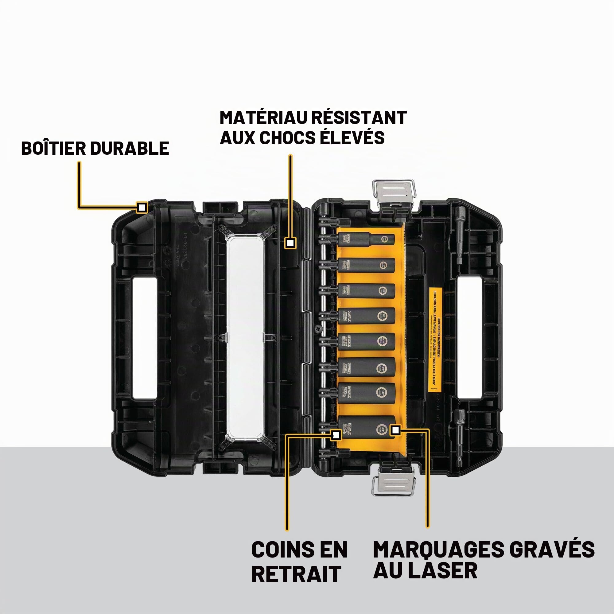 DEWALT Jeu de douilles à choc SAE, 3/8", 10 pièces (DW22838)