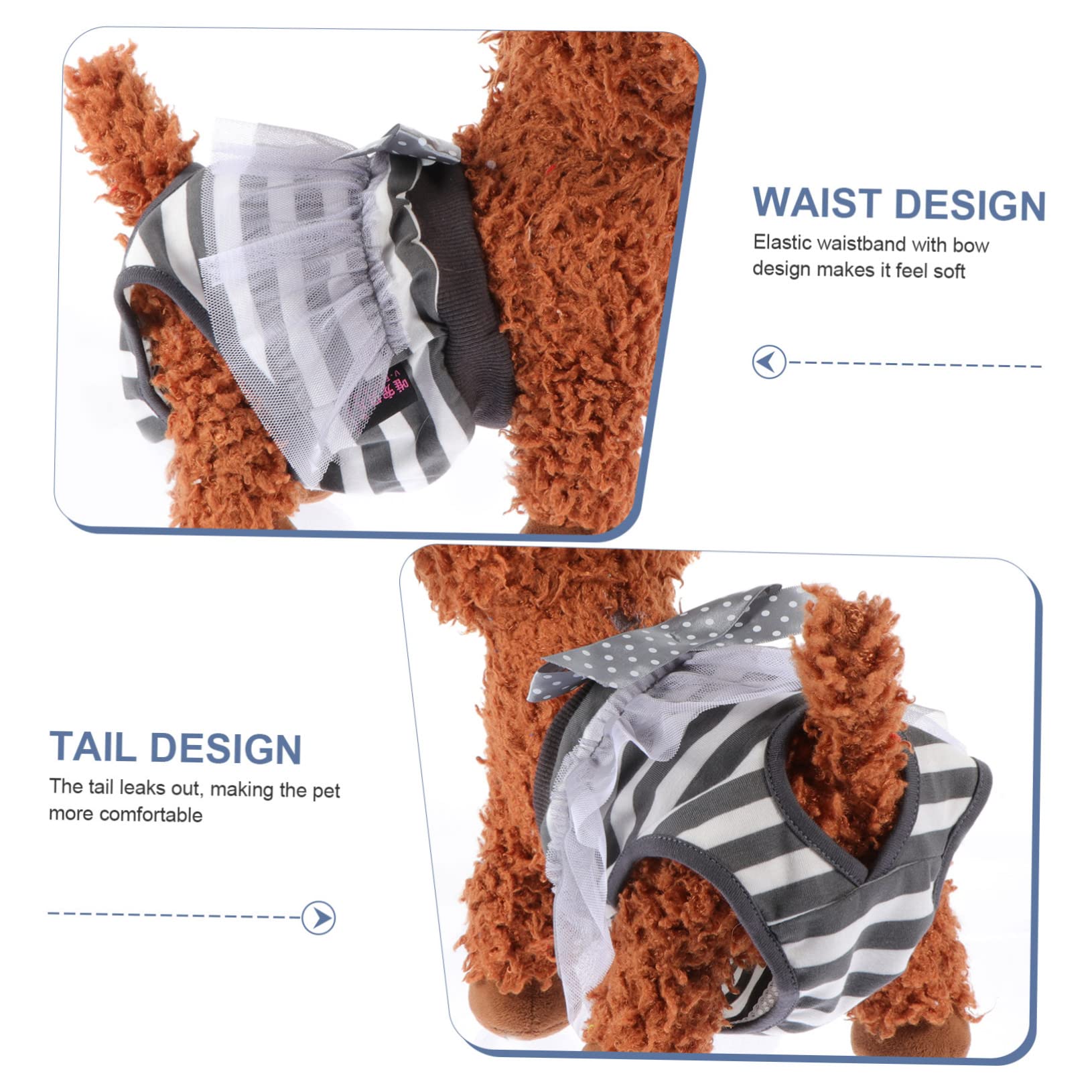 POPETPOP Delicate Portable Puppy Diaper Breathable Doggie Diaper Washable Comfortable Design for Female Dogs During Menstruation