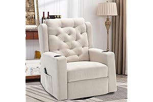 WX1227GSM Oversized White Tufted Recliner