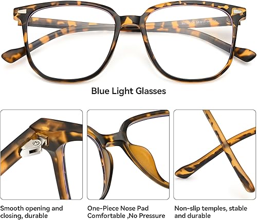 Miniatura 3 de Dollger Lentes de luz azul para mujer, lentes de bloqueo de luz azul retro para computadora, marco de lentes para hombre