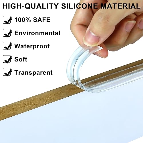 Miniatura 4 de A prueba de bebés, tira protectora de borde transparente de 0.4 pulgadas x 32.8 pies y mesas de seguridad para niños, protectores de esquina suaves