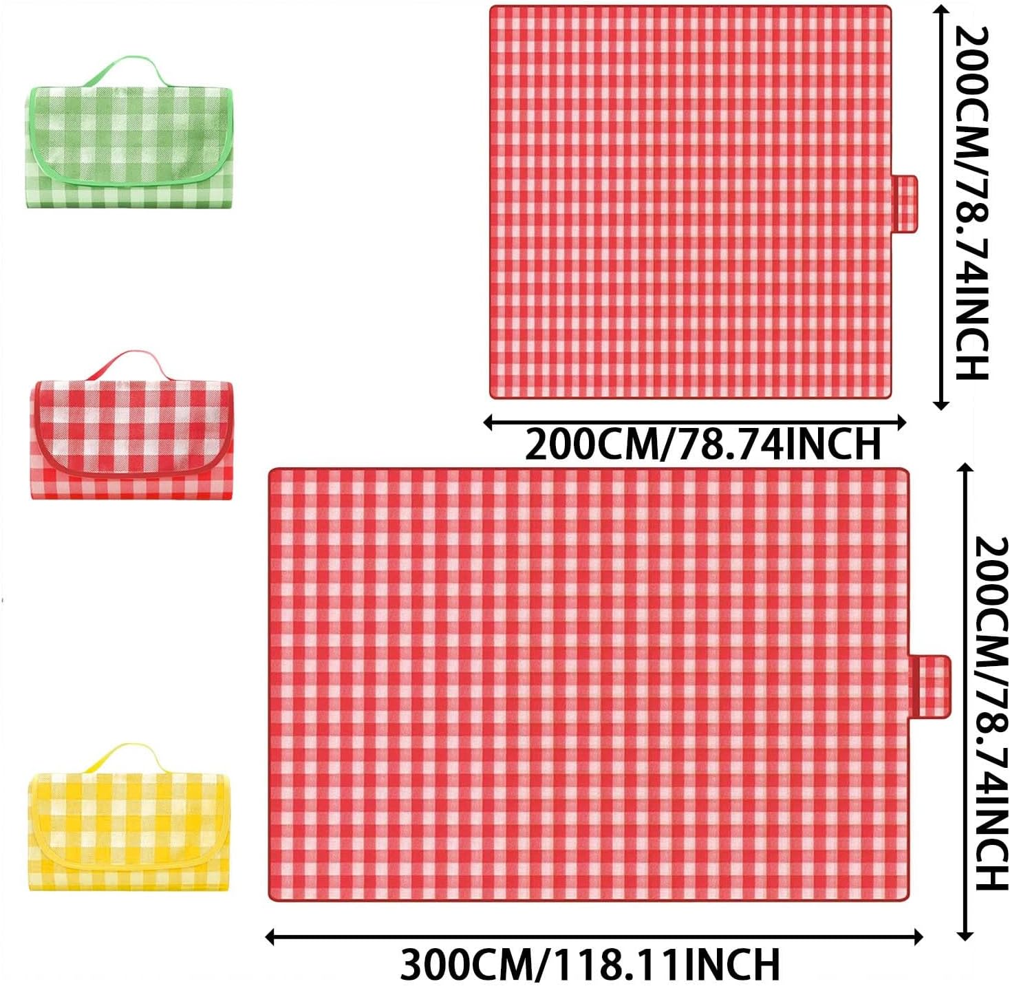 Extra Large Picnic Blanket, 80"x80" Waterproof Sandproof Foldable Beach Blanket,Plaid Picnic Mat,Portable Washable Picnic Blankets for Outdoor Grass Travel Camping,Beach Accessories for Women