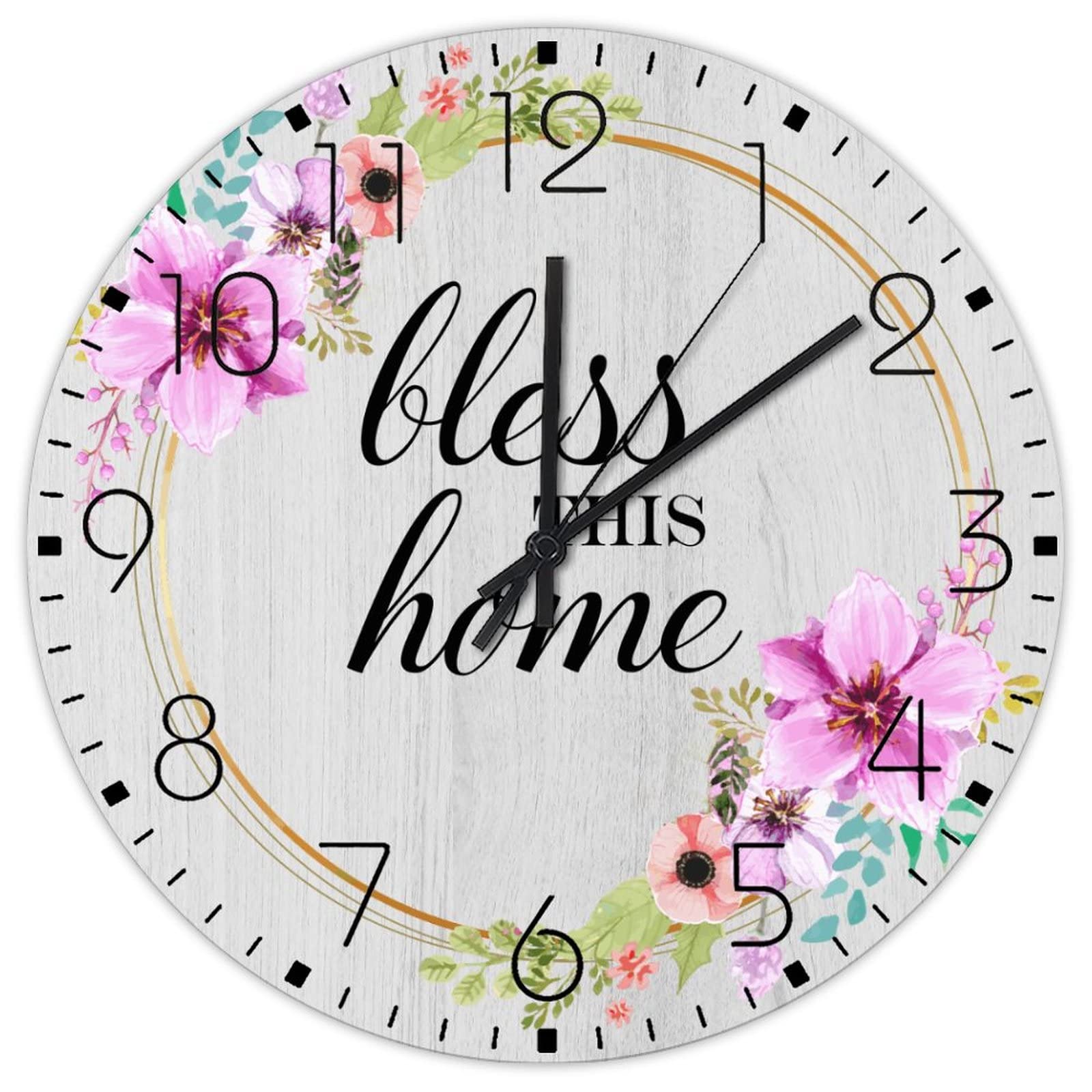 Horloges murales de salle de classe et salon de 38 cm style rustique en bois