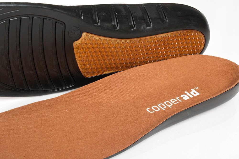 Copper Insoles: Copper Compression Anti-Fatigue Foot Insole. Support for Running, Standing, Sports & Plantar Fasciitis (Male)