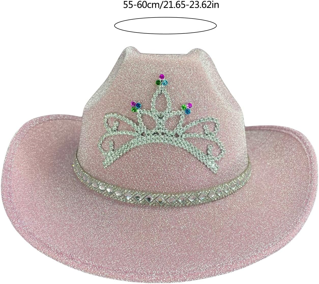 Cowboy hat,Crowns Cowgirls for Carnivals Party Woman Shimmering Sequins Cowgirls Hats Bride Performances Photography Hats