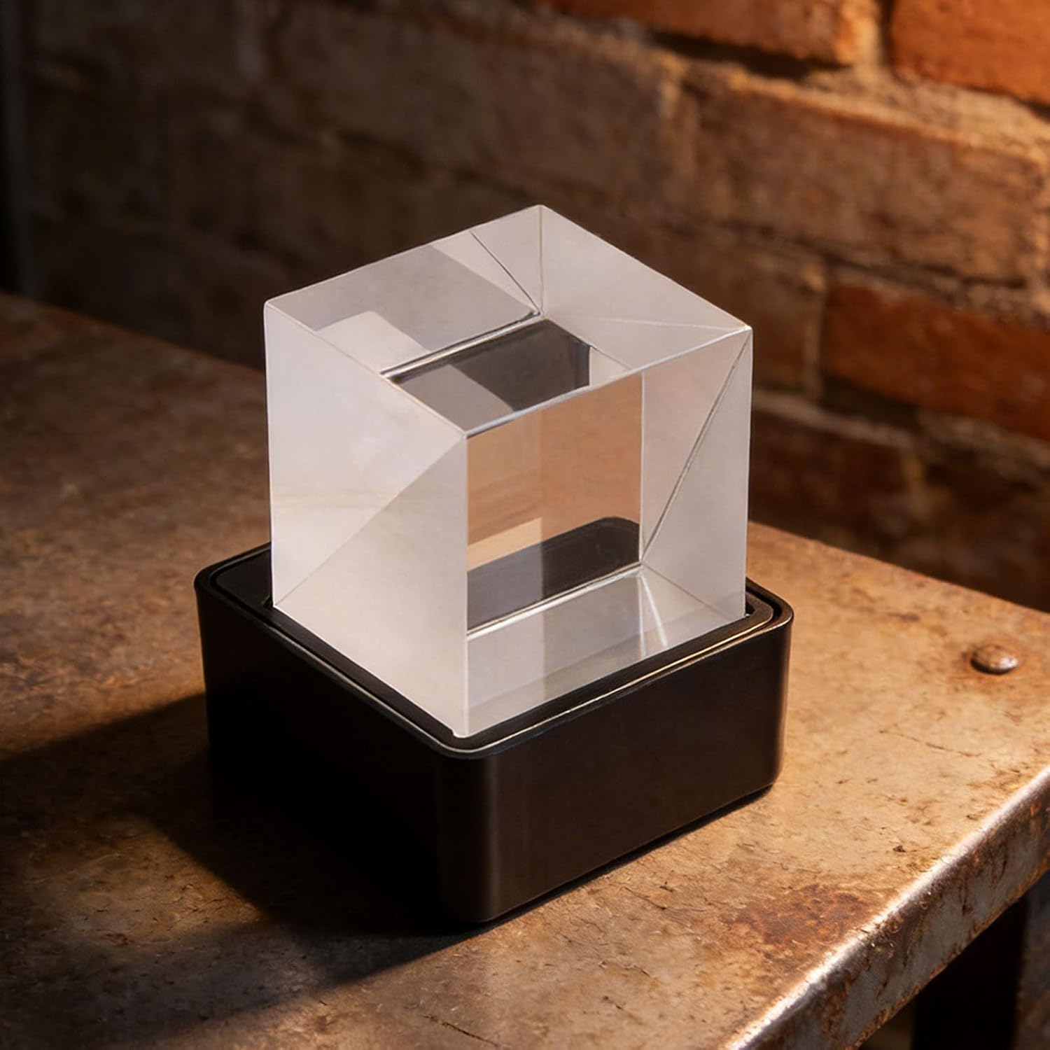 Zunate Mini WiFi Weather Clock, WiFi Holographic Crystals 3D Photo Display, GIF Animations Hologram Cube Display Electronic Album Player for Desktop Decor USB Powered (Black)