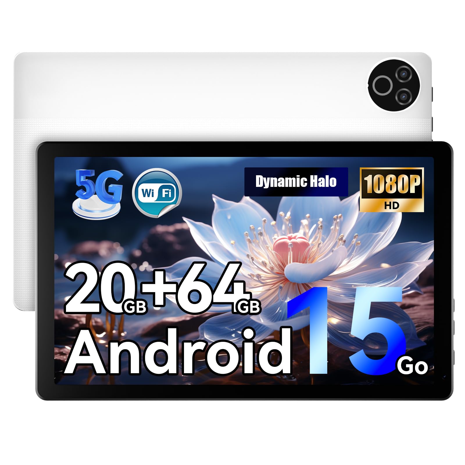 Laptok Android 15 Tablet 10 Zoll – 20 GB RAM (4+16) 64 GB ROM + 1 TB TF, IPS Display 800×1280, Octa-Core, Dual Kamera, 5000 mAh Akku, WiFi 6+Bluetooth 5.4, Typ-C