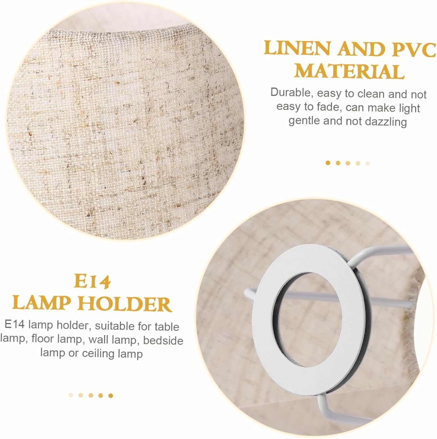 Gadpiparty 2pcs Cloth Lamp Shades Modern Lampshade Linen Burlap Lamp Shades Fabric Lampshade for Table Lamps Linen Bedroom Bedside, Small Lamp Shade, 5.5x5.5x5.1inch