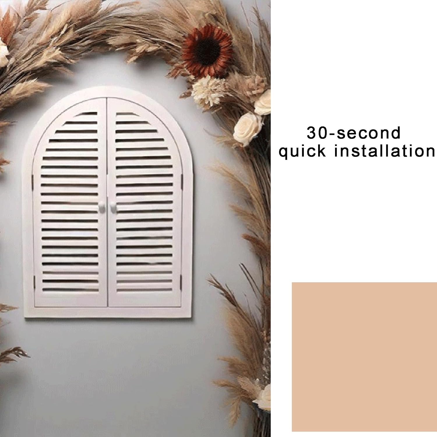 French Rubberwood Imitation Window Use for Covering Walls in Living Rooms/Shops Photography Props Outward-Opening Design Shutter Windows 26x37.4