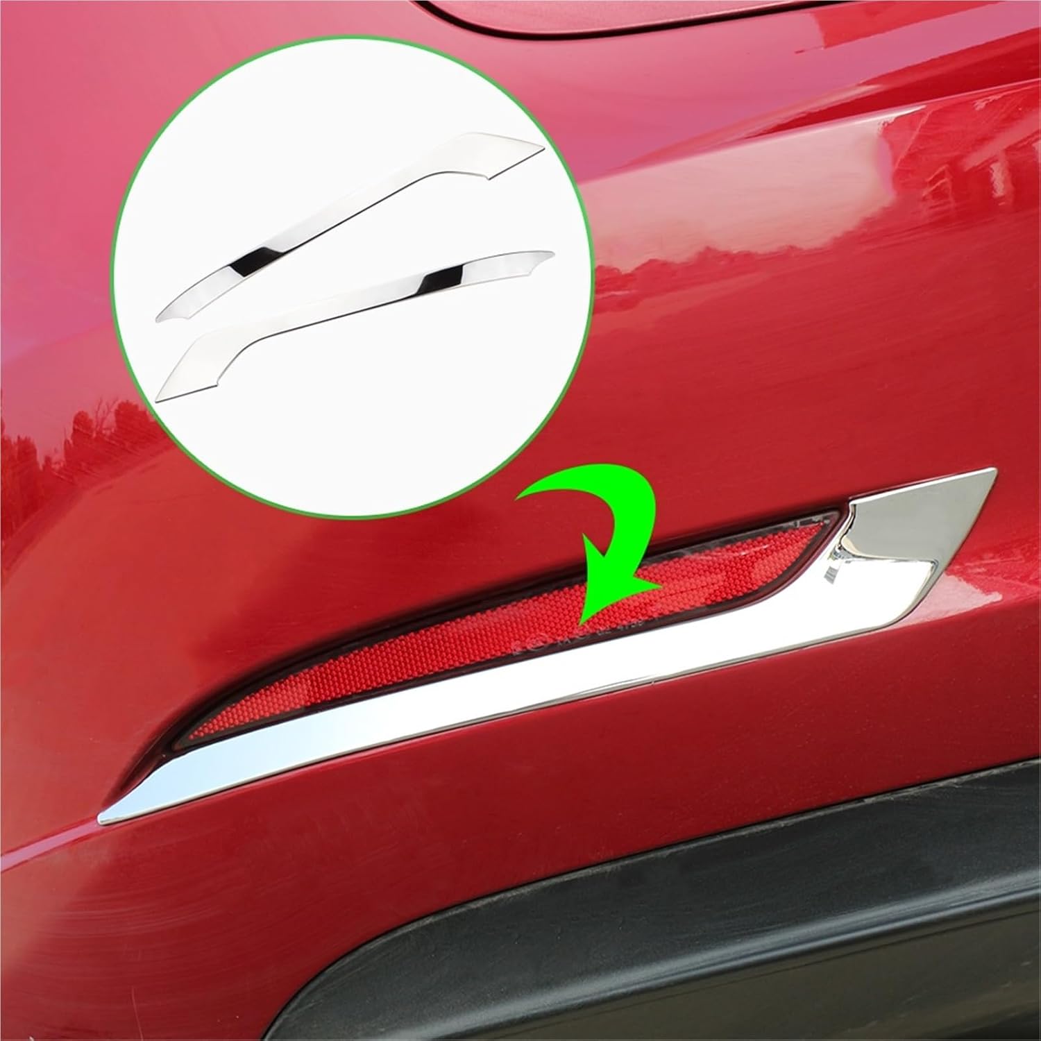 Car Rear Fog Light Decorative Cover Trim Compatible For Tesla Model 3 Model3 2017-2022 2Pcs Stainless Steel Exterior Accessories