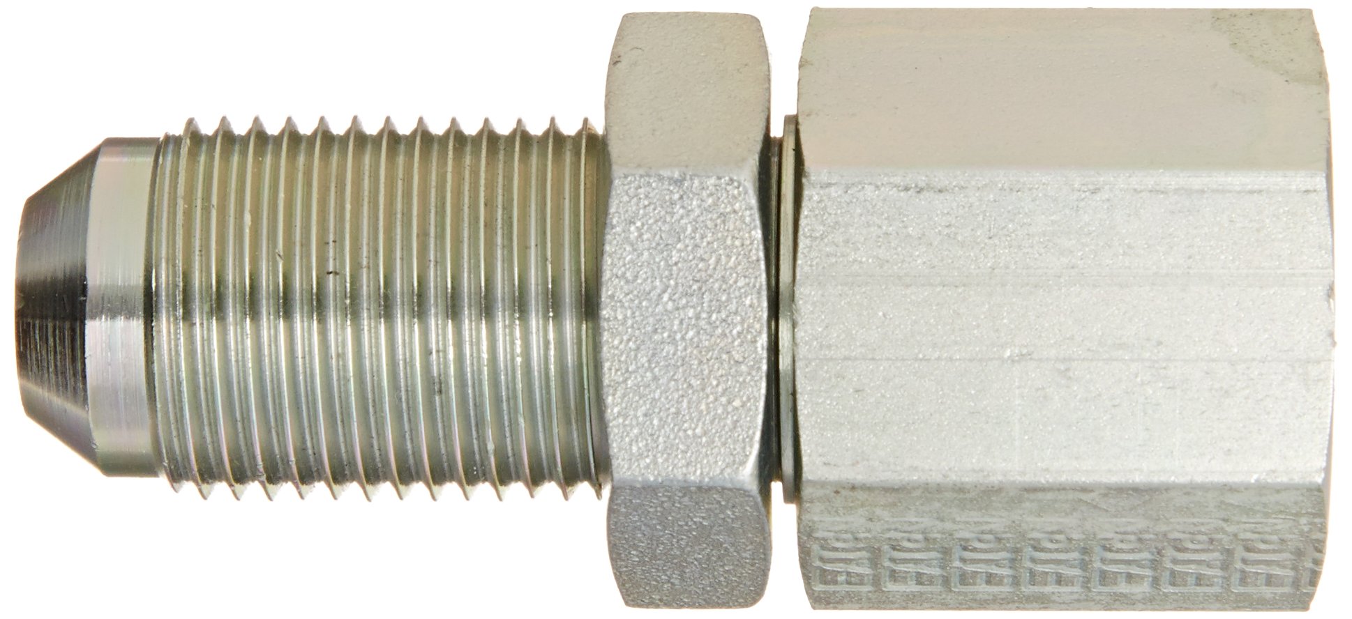 Eaton Aeroquip 2239-6-8S Female Bulkhead Connector, JIC 37 Degree & NPT End Types, Carbon Steel, 1/2 JIC(m) x 3/8 NPT(f) End Size, 1/2