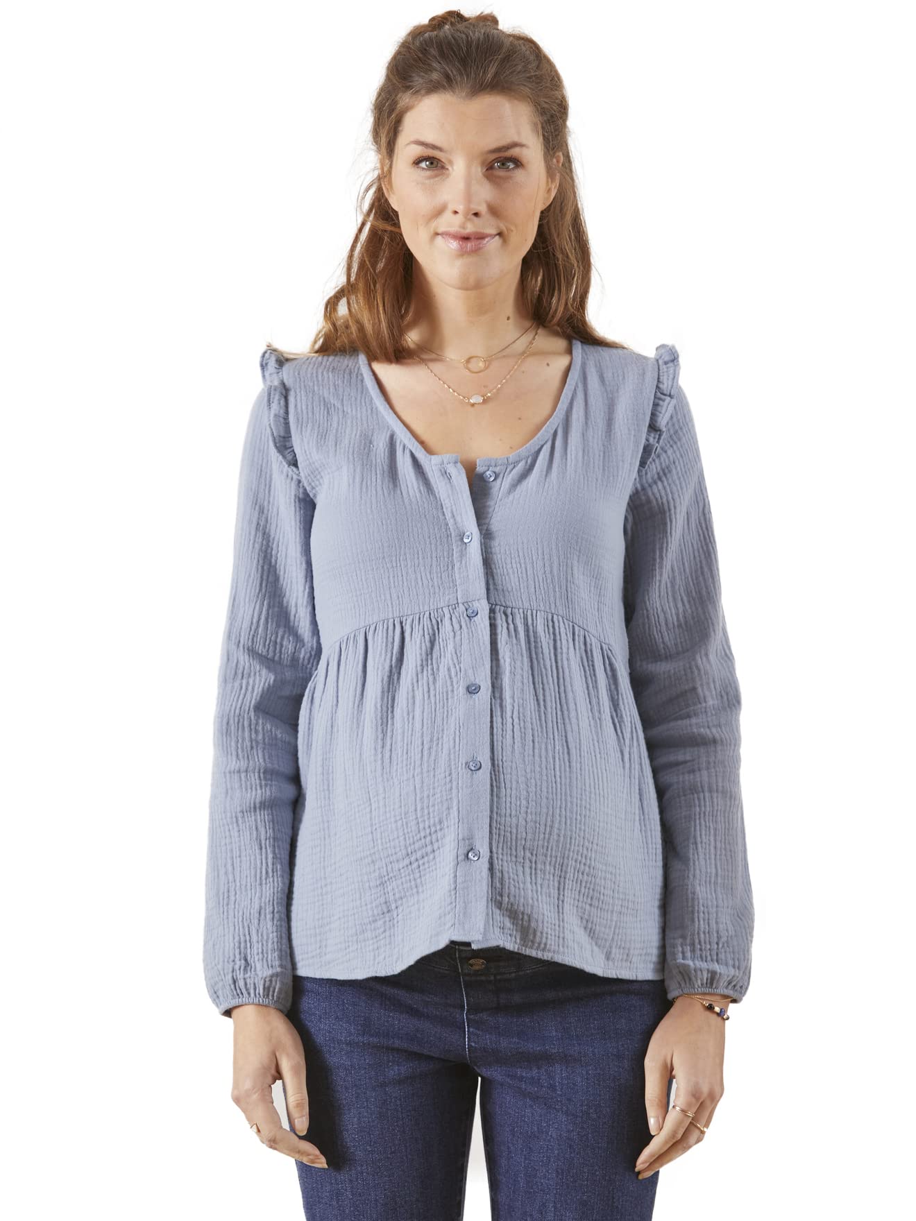 VERTBAUDET Blouse de Grossesse et d'allaitement Gaze de Coton