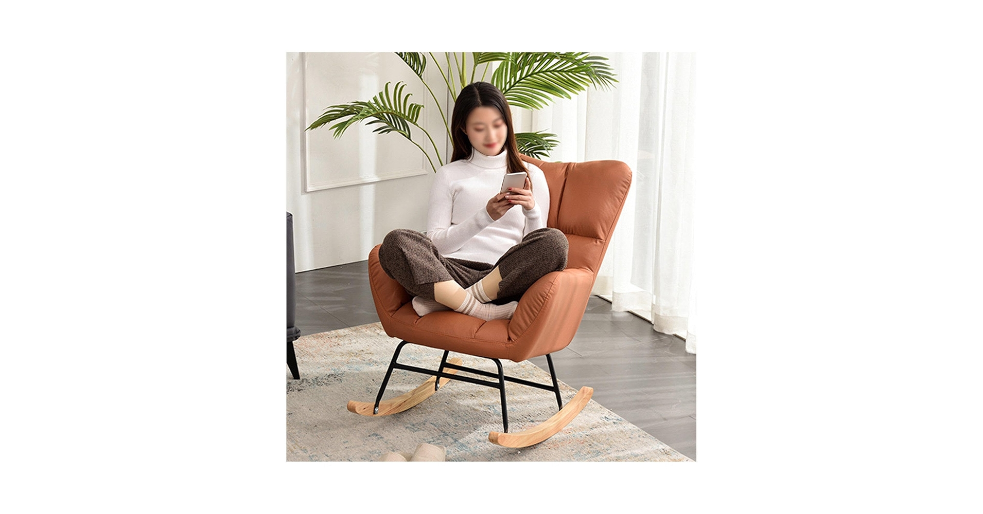 Amazon｜ゆらゆら 揺れる椅子, 高い背もたれ、肘掛け