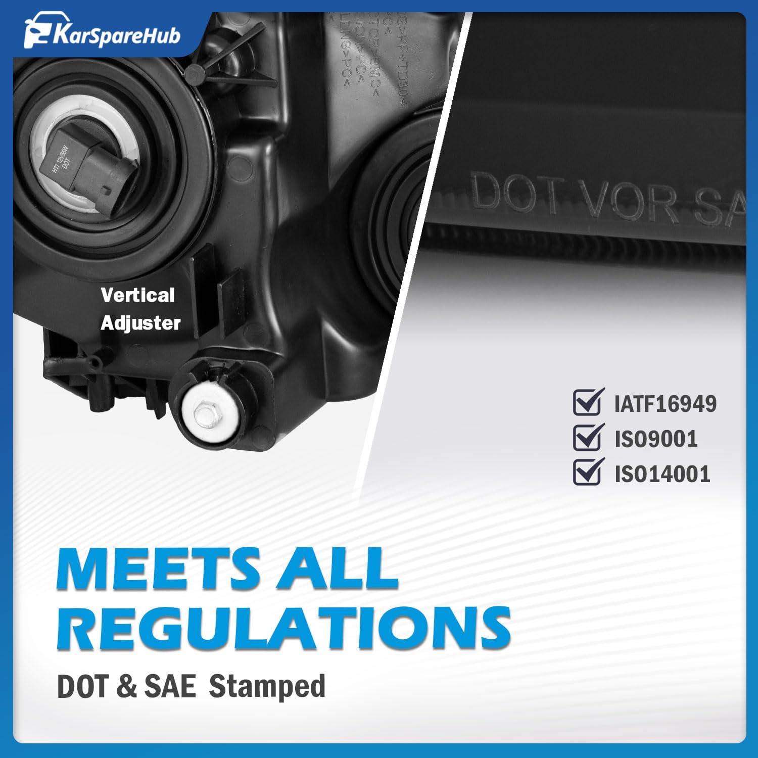 Headlights for 2005 2006 Toyota Tundra Double/Crew Cab (ONLY fit 4 full size doors) and 2005-2007 Sequoia, High/Low Beam W/Bulbs, Driver & Passenger Side