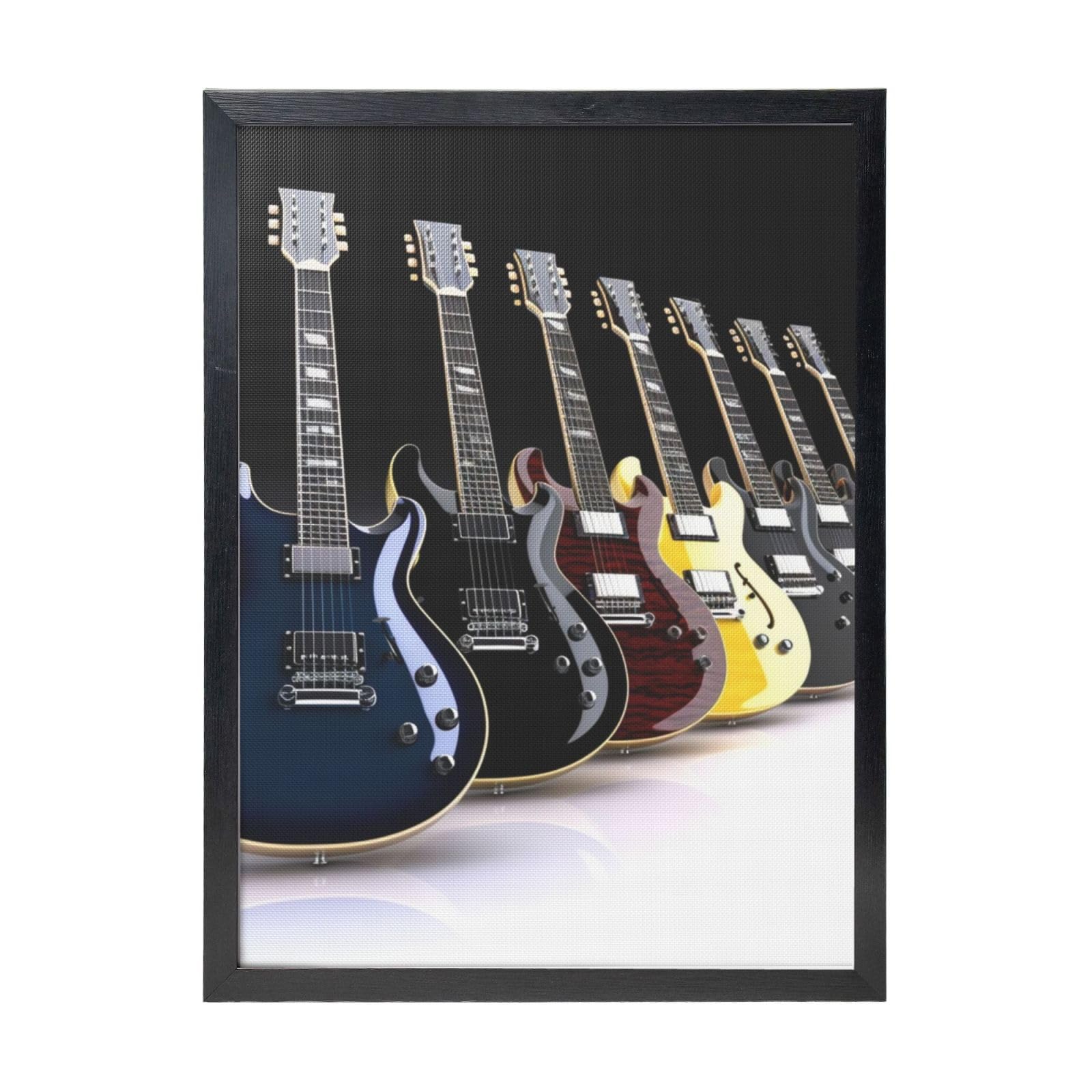 Framed Wall Art - Decorative Canvas Painting electric guitar Pictures Poster Aesthetic Modern Prints Artwork for Bedroom Office Wall Decor Ready To Hang 12x16 in